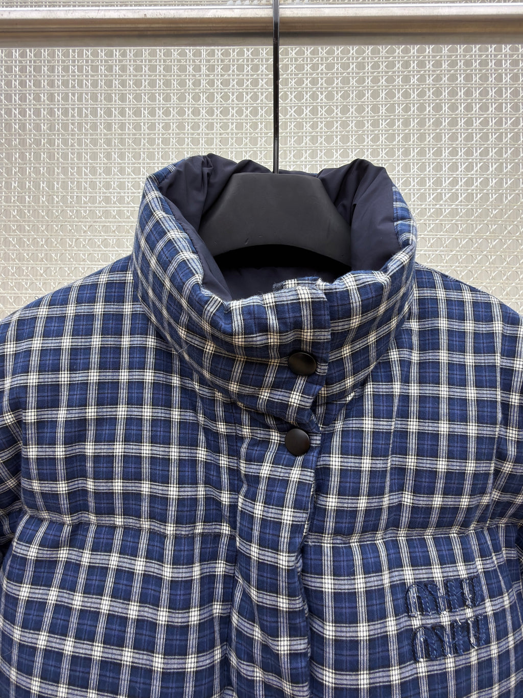 Miu Miu Reversible Flannel Down Jacket