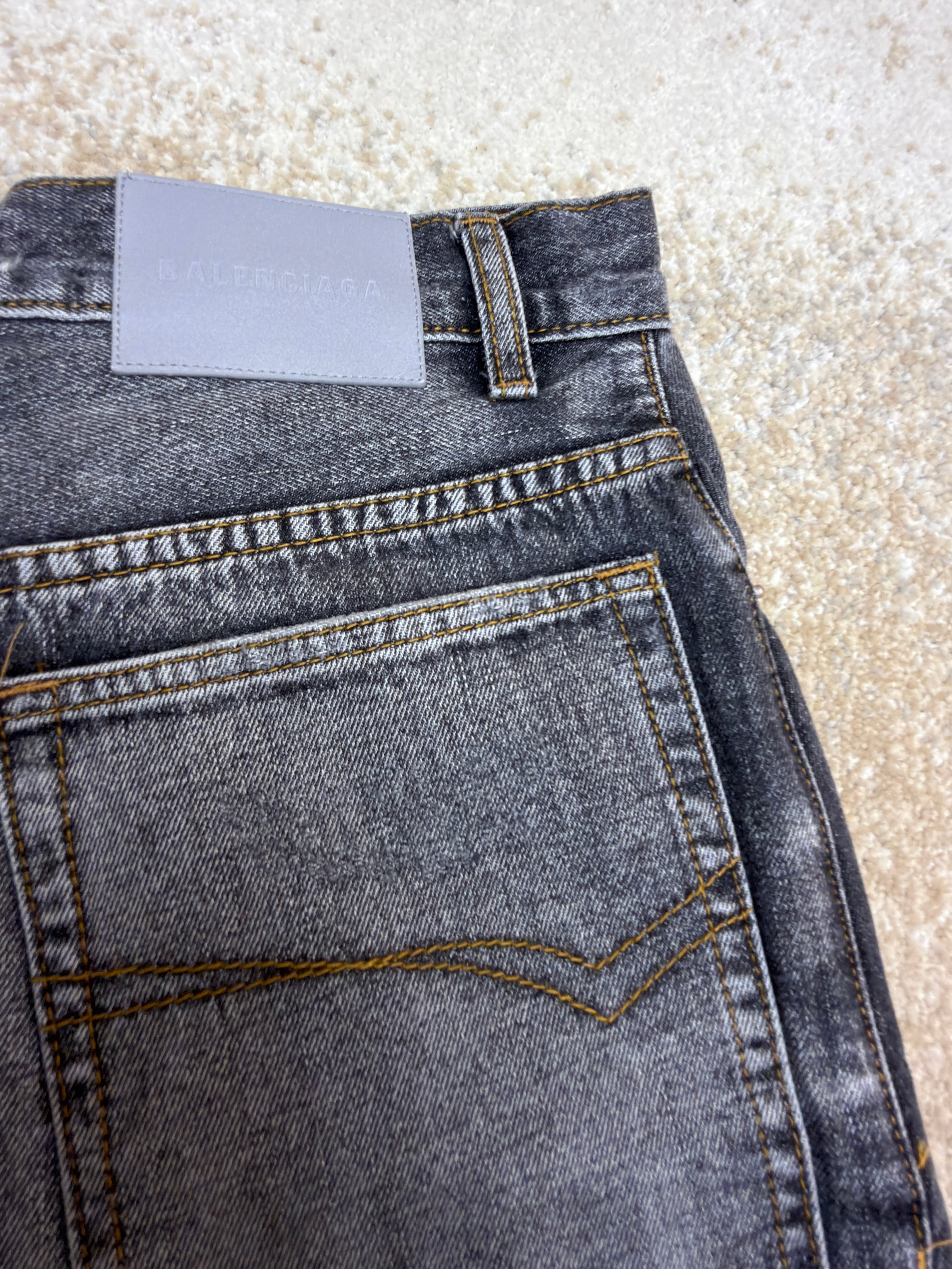 Balenciaga Embroidered-Logo Baggy Jeans