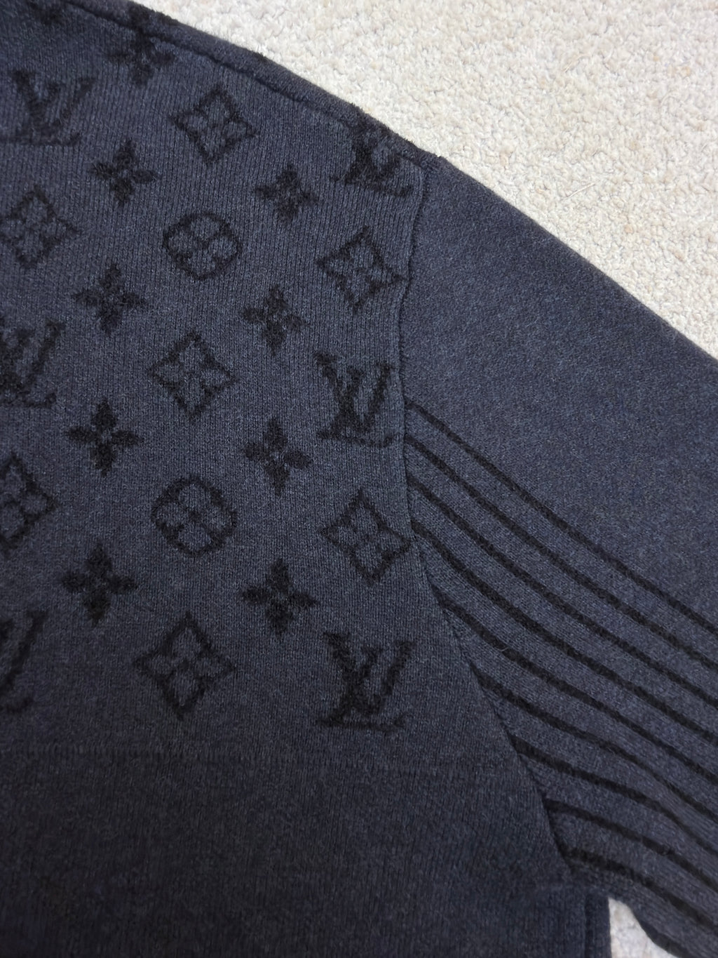 LV 1AL1PN New Ribbed Wool Half-Zip Pullover