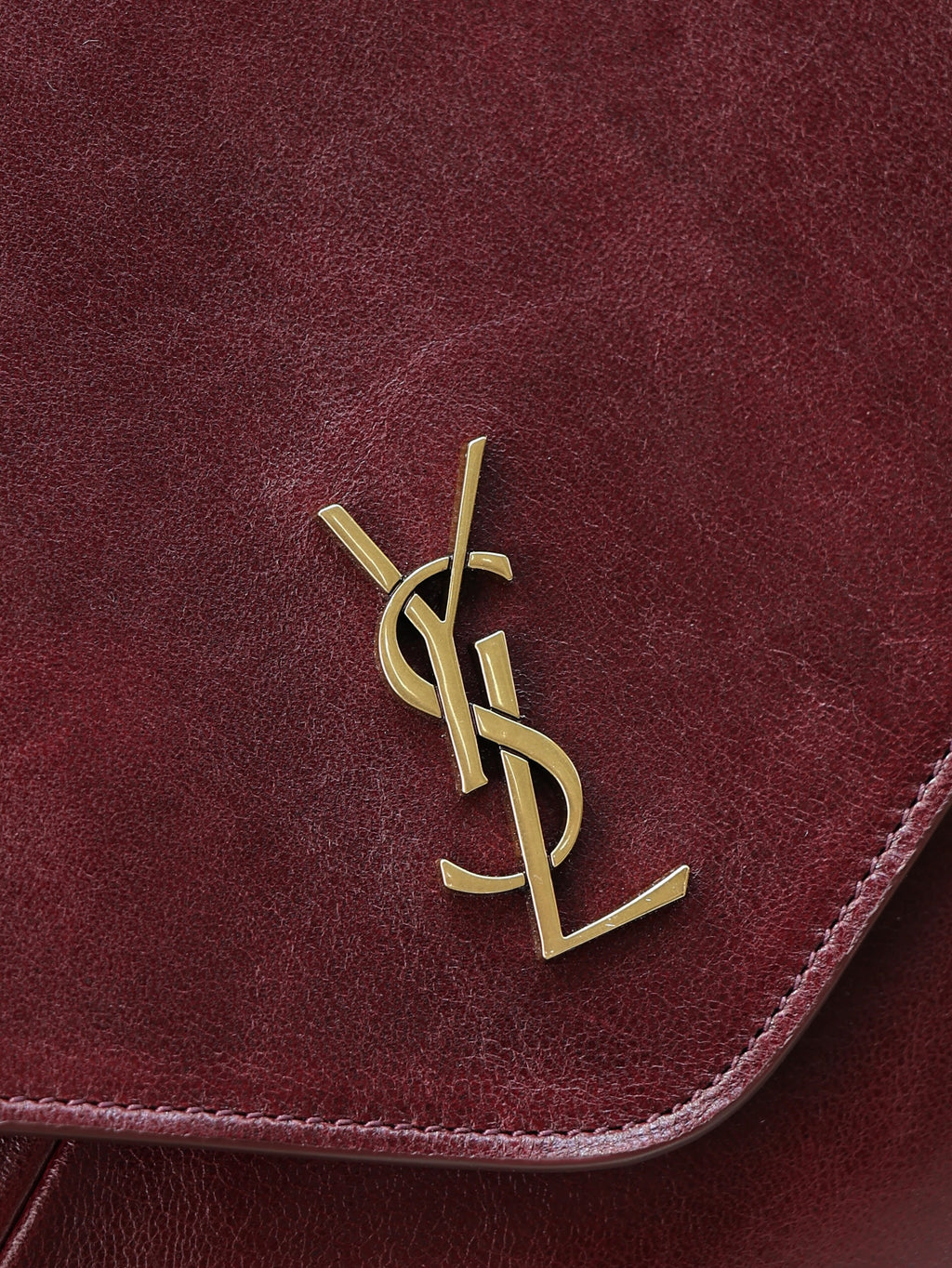 Saint Laurent Cassandre Large Pouch On Chain In Lambskin