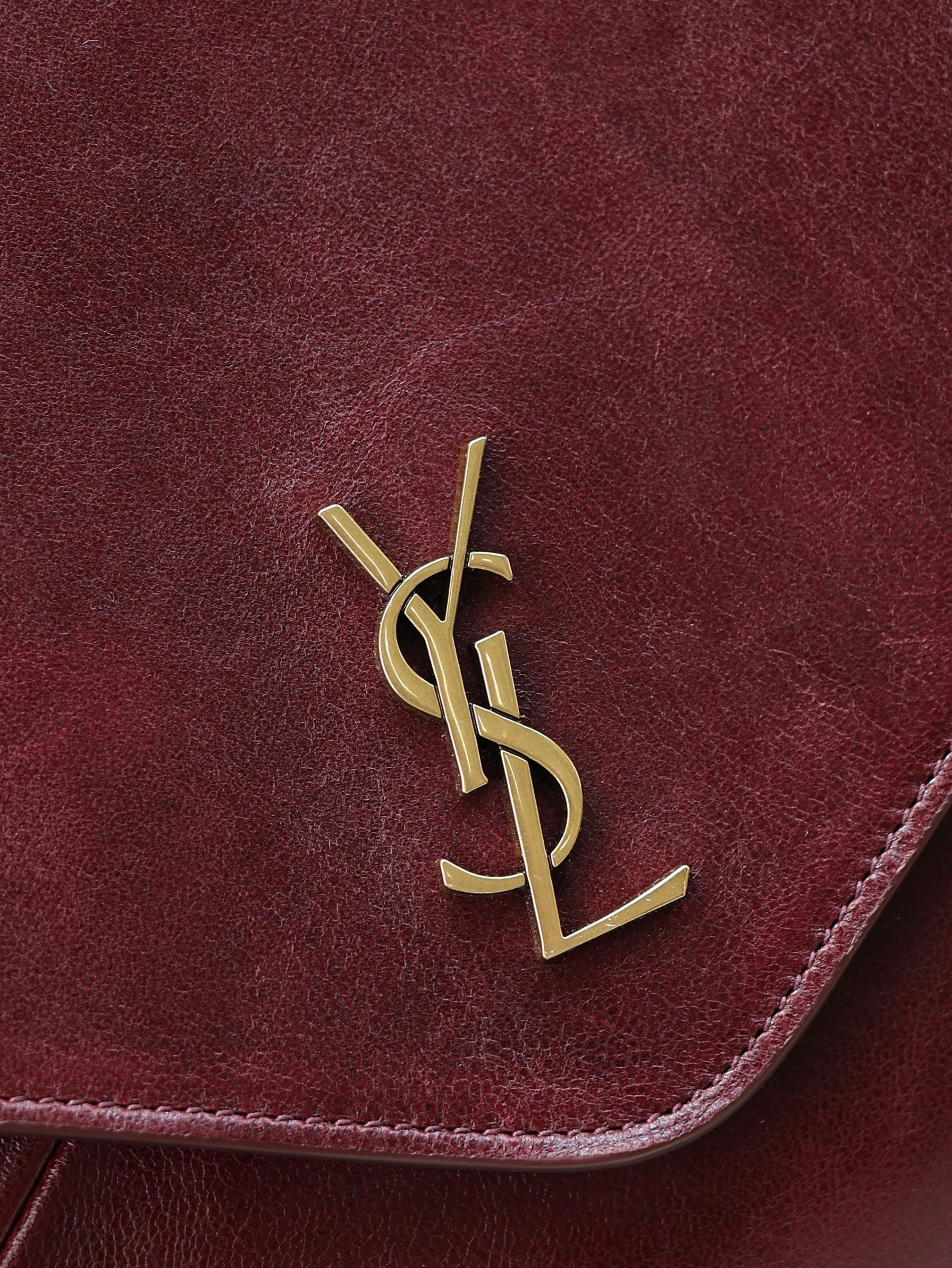 Saint Laurent Cassandre Large Pouch On Chain In Lambskin