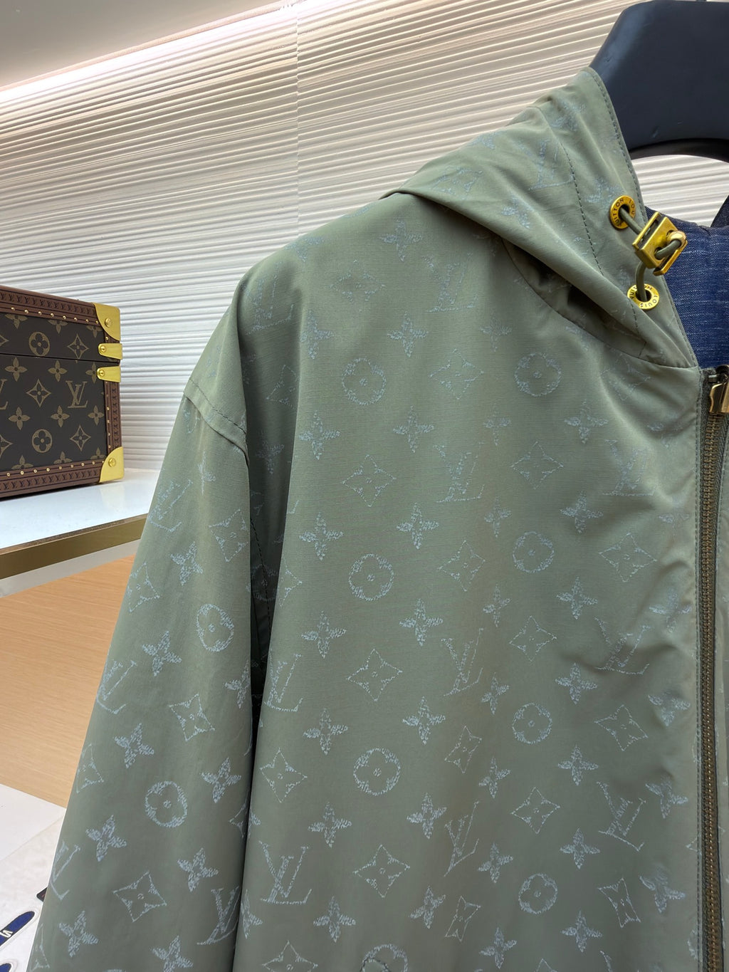 LV 1AKOFQ Reversible Monogram Reflective Windbreaker
