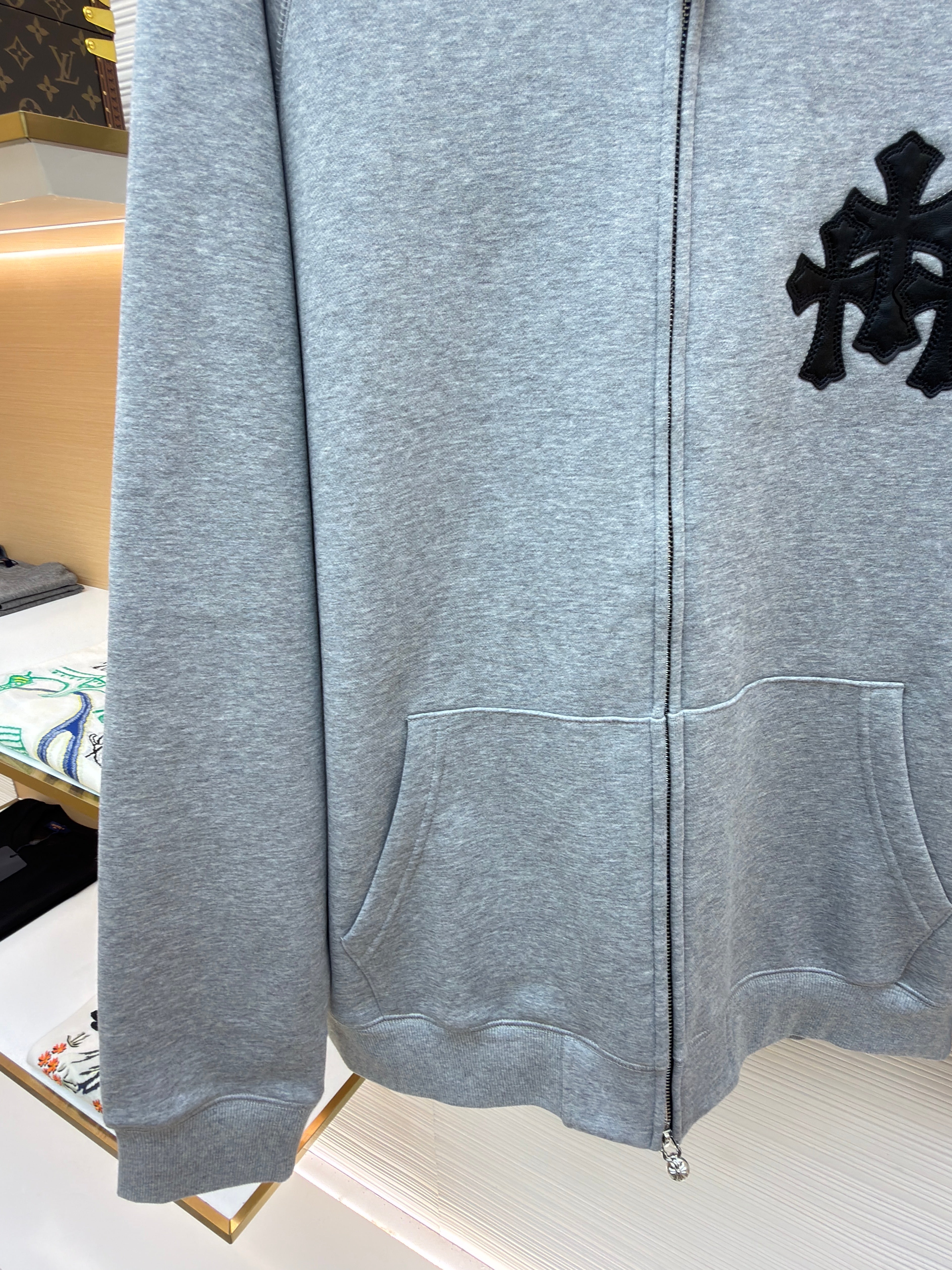 Chrome Hearts Triple Cross CH Logo Embroidered Hoodie