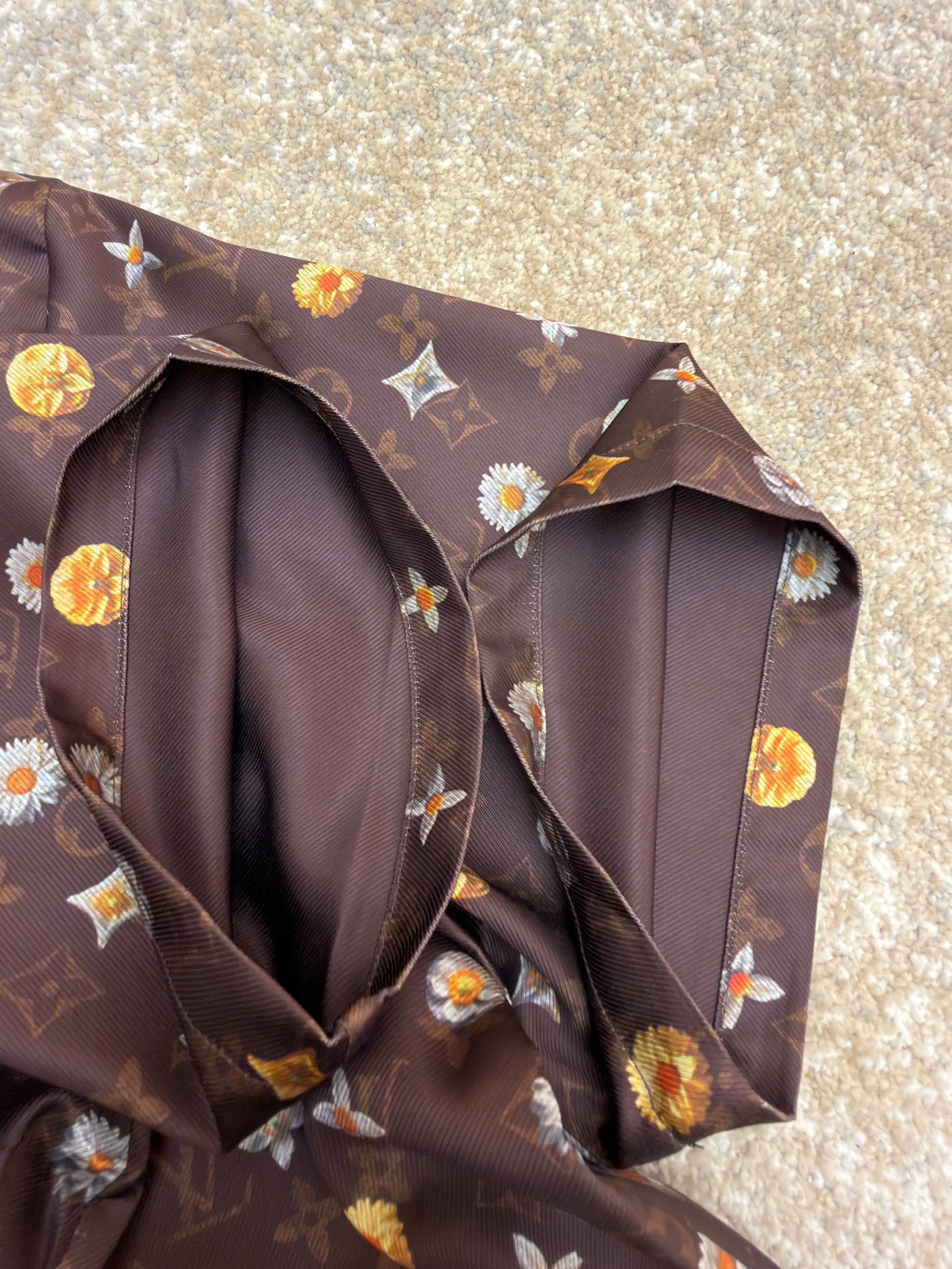 LV 1AJRJ7 Monogram Printed Short-Sleeved Silk Shirt