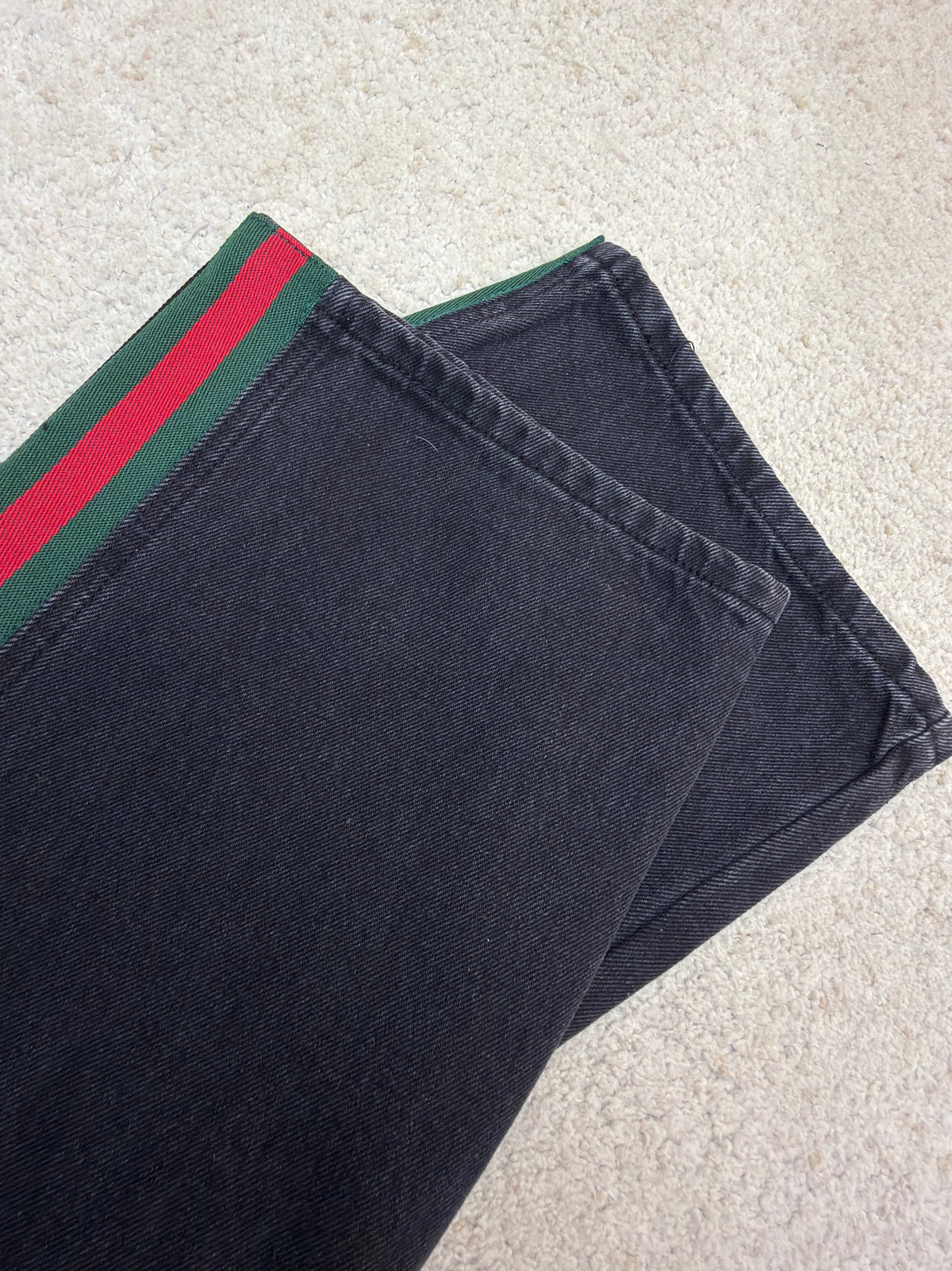 Gucci Cotton Denim Pants With Web Insert