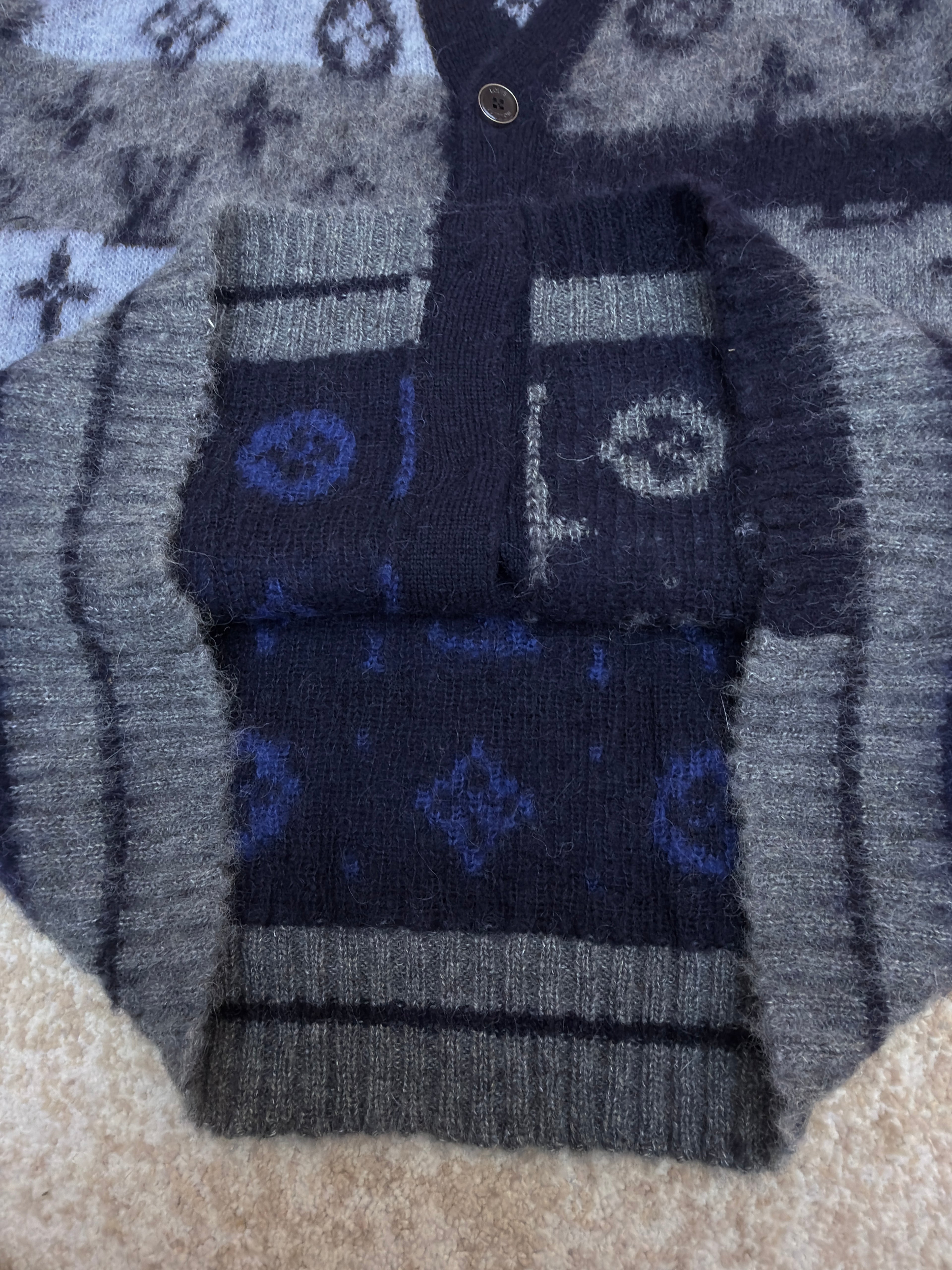 LV 1AIOX8 Monogram Mohair Cardigan