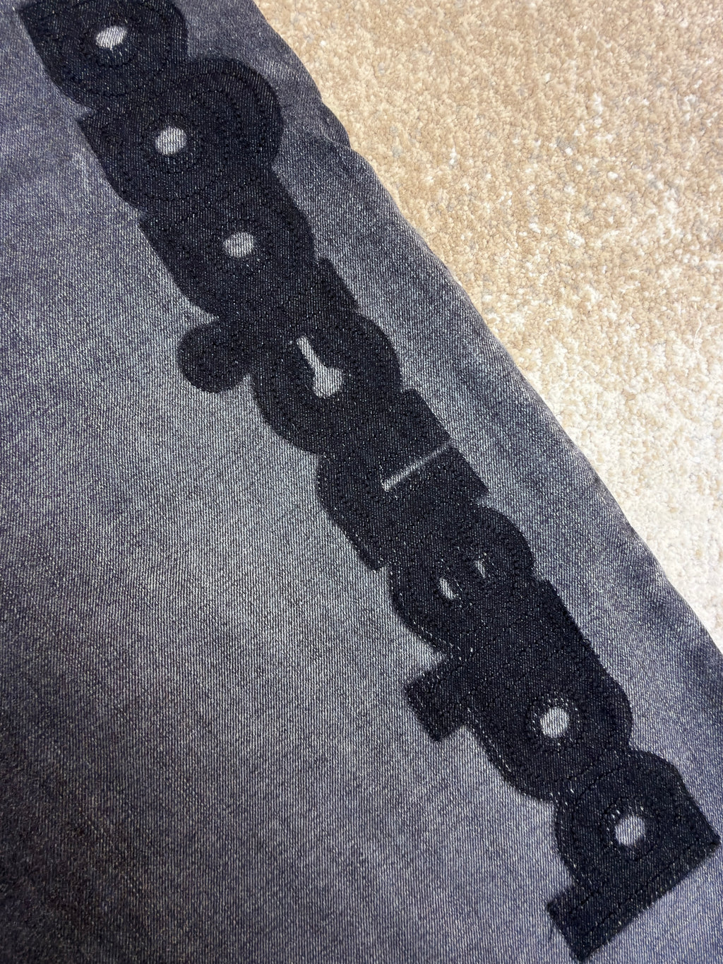 Balenciaga Embroidered-Logo Baggy Jeans