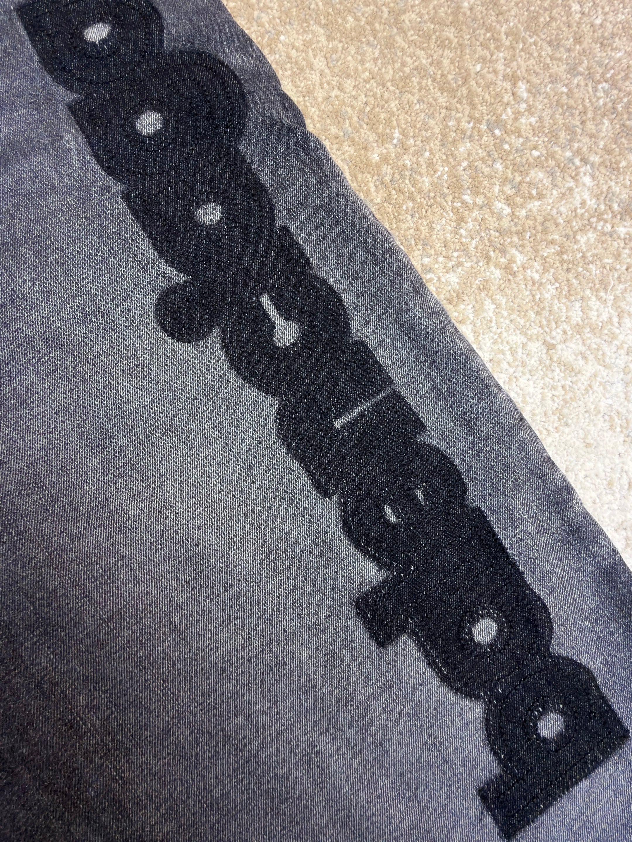 Balenciaga Embroidered-Logo Baggy Jeans