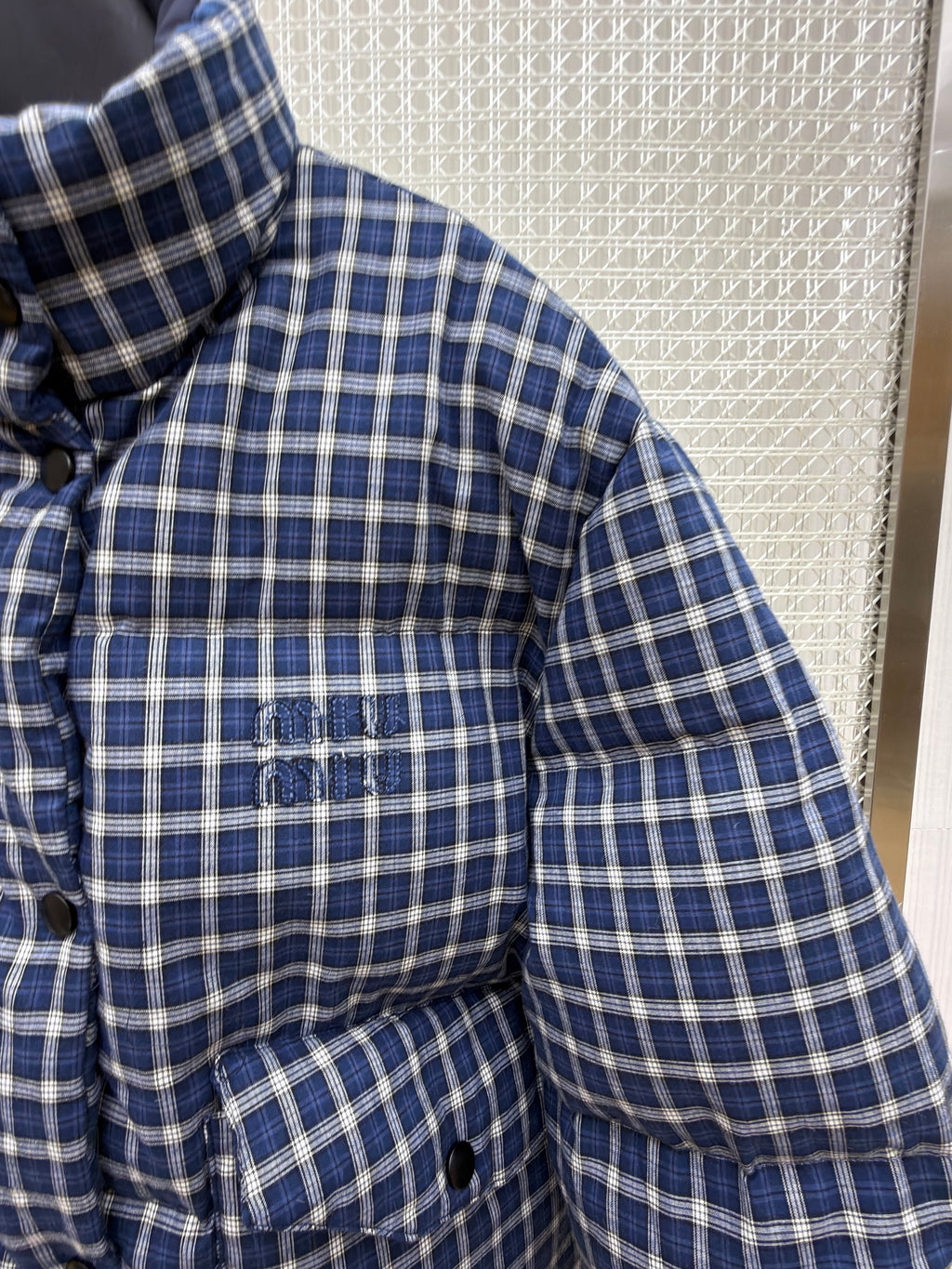 Miu Miu Reversible Flannel Down Jacket
