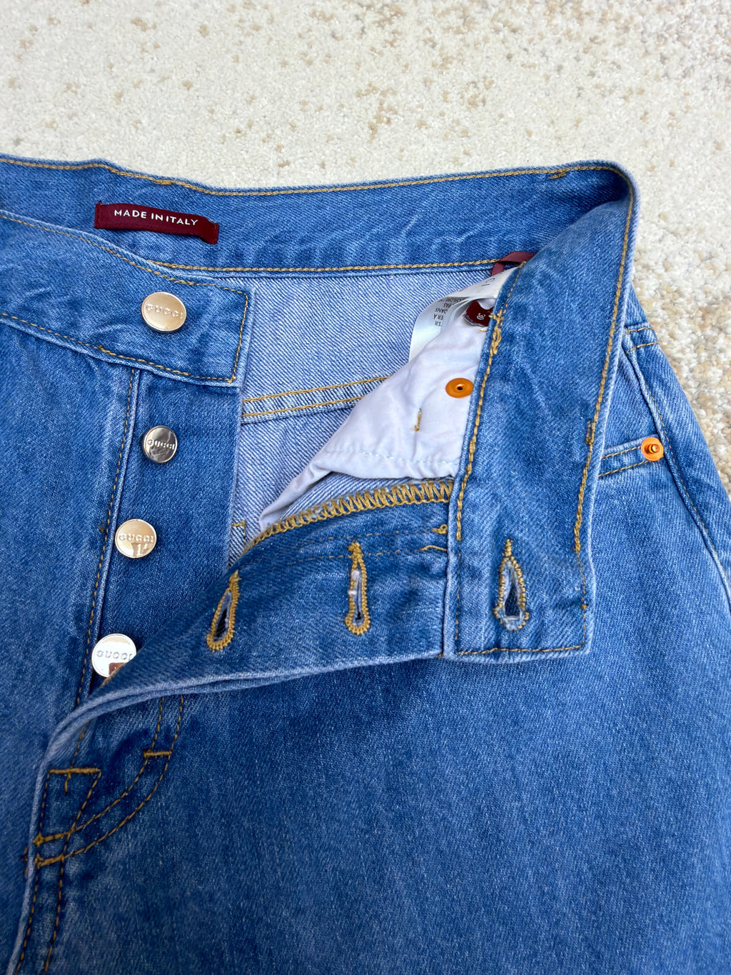 Gucci Tapered Fit Denim Trousers