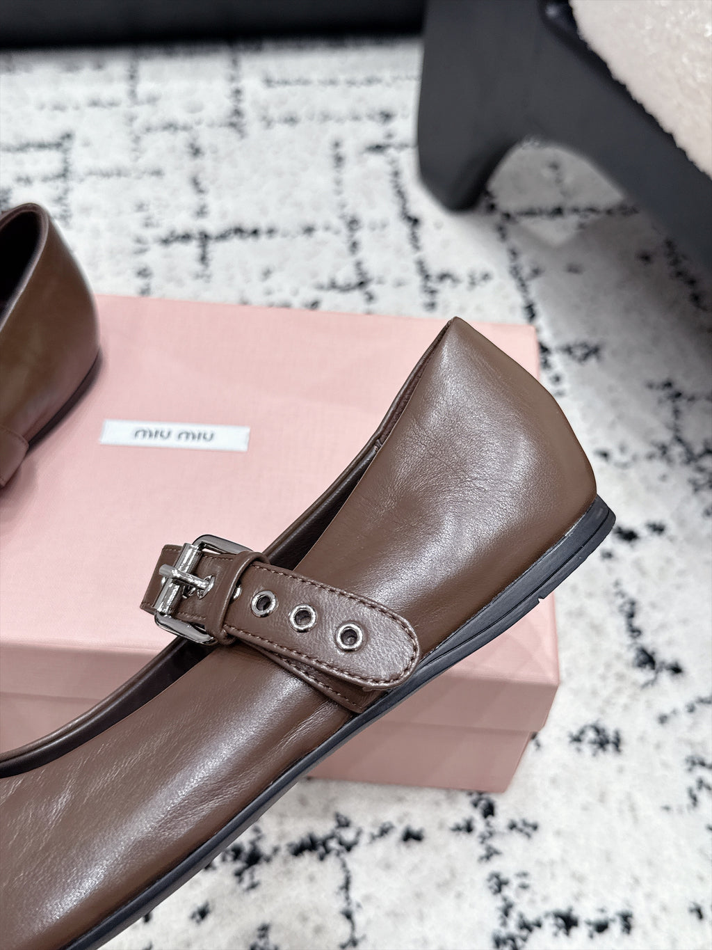 Miu Miu Mary Jane Flats in Lambskin
