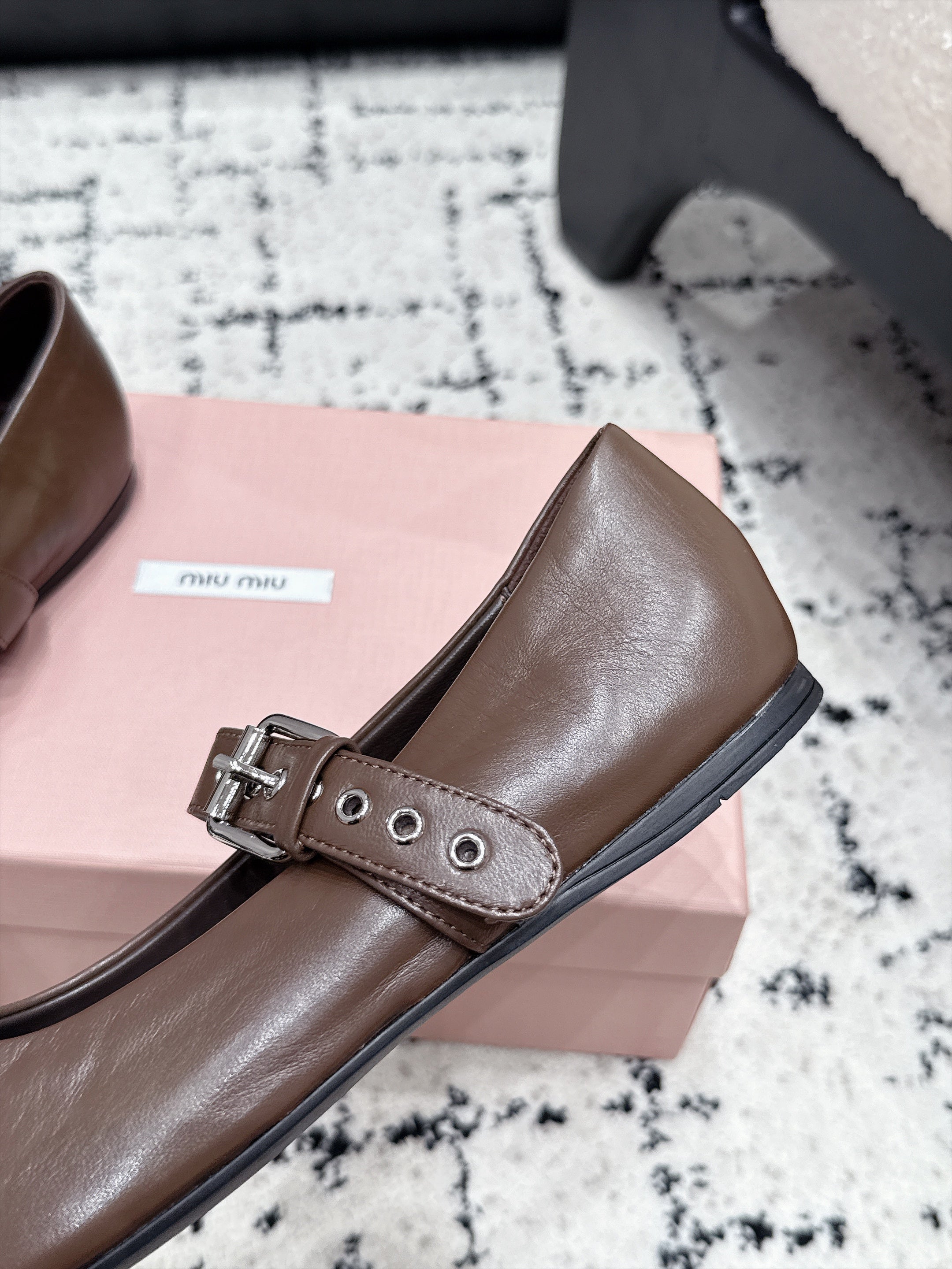 Miu Miu Mary Jane Flats in Lambskin