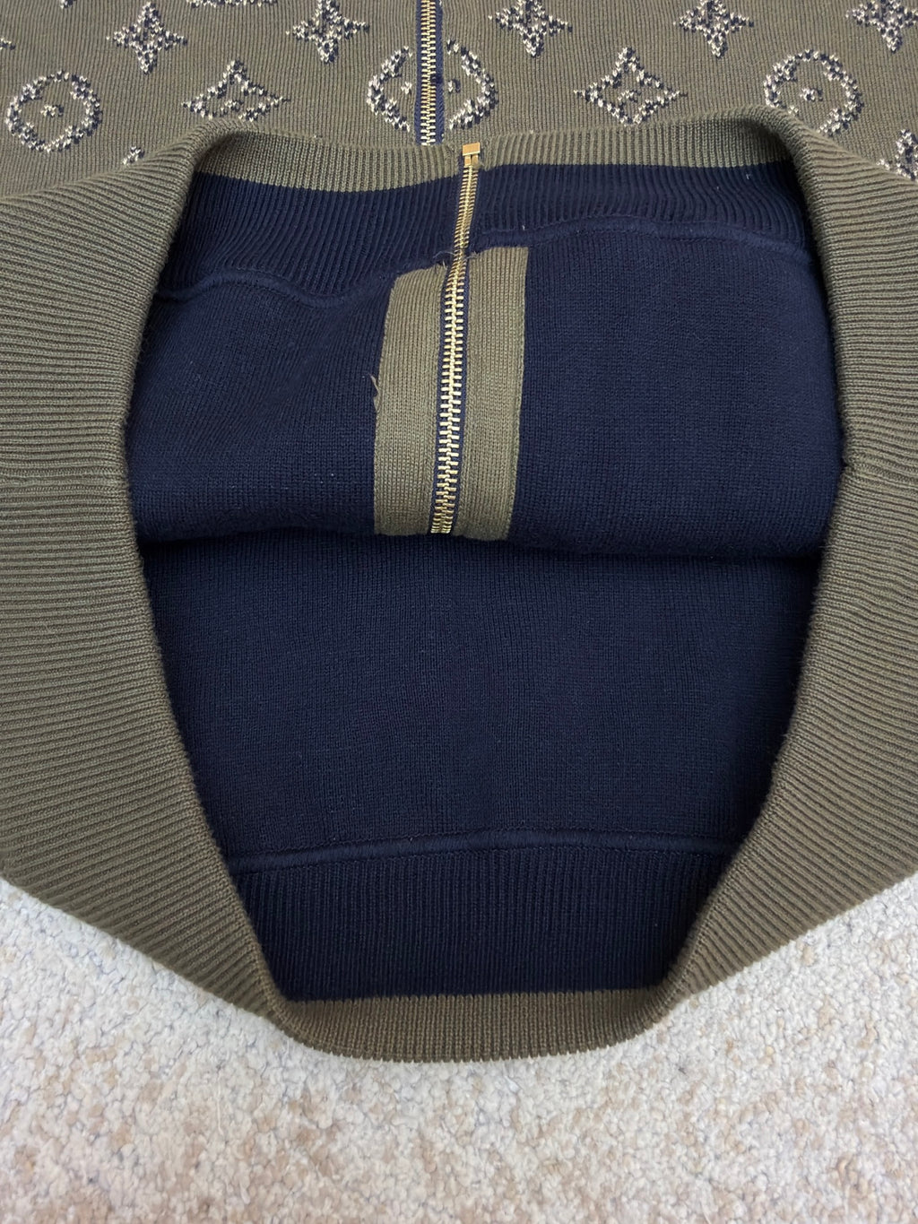 LV 1AKLY9 Reversible Monogram Jacquard Bomber