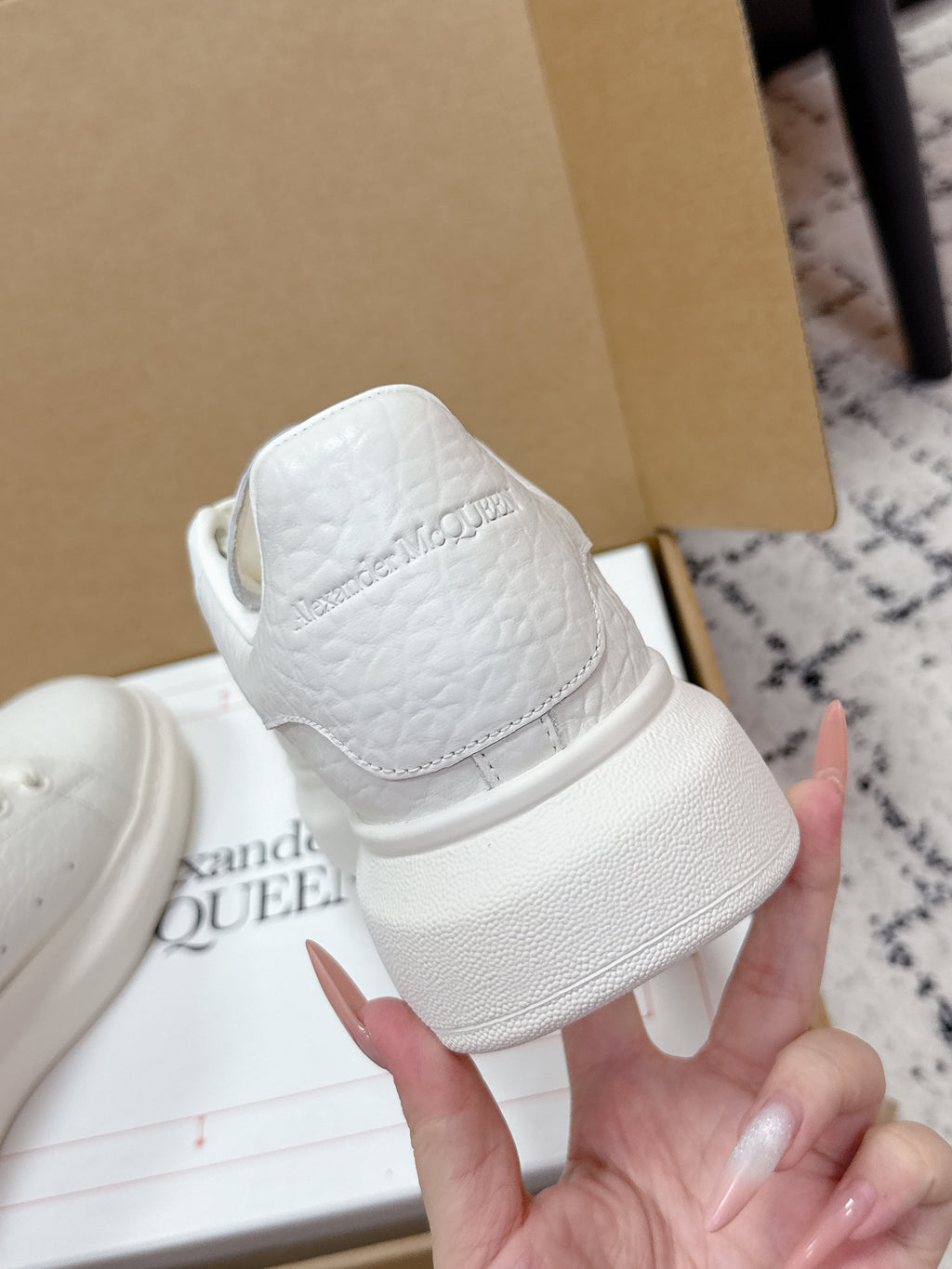 Alexander McQueen Oversized Sneaker in Grainy Shearling
