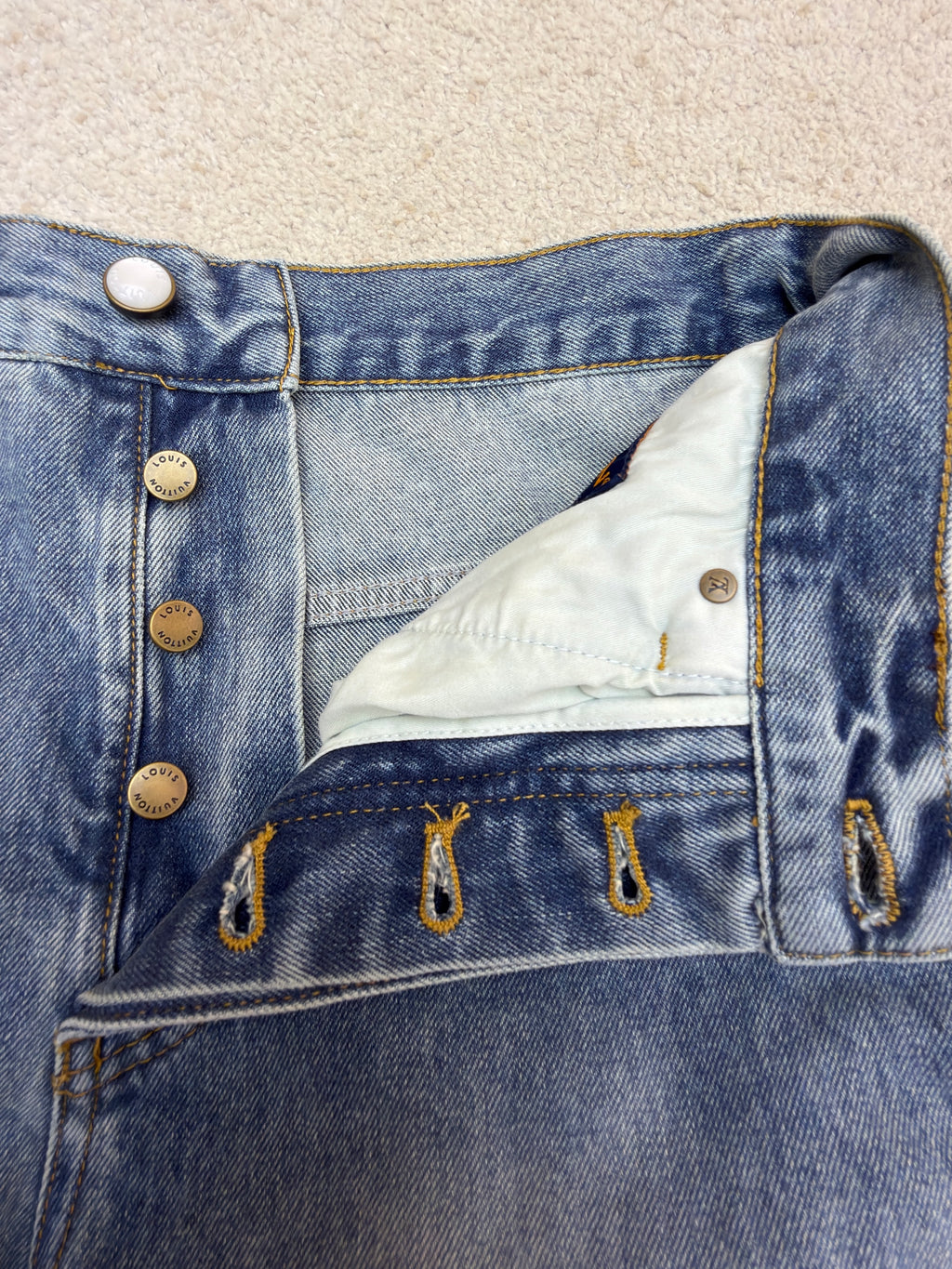LV 1AKCOL Signature Patchwork Denim Pants