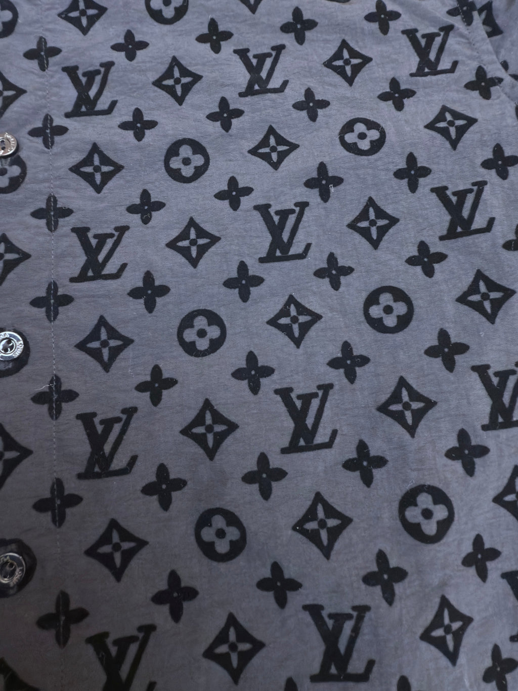 LV 1A979F Flocked Monogram Classic Shirt