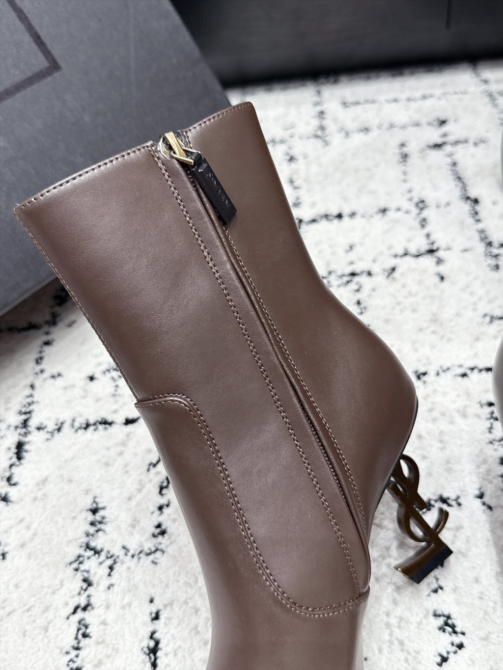 Saint Laurent Opyum Booties In Smooth Leather