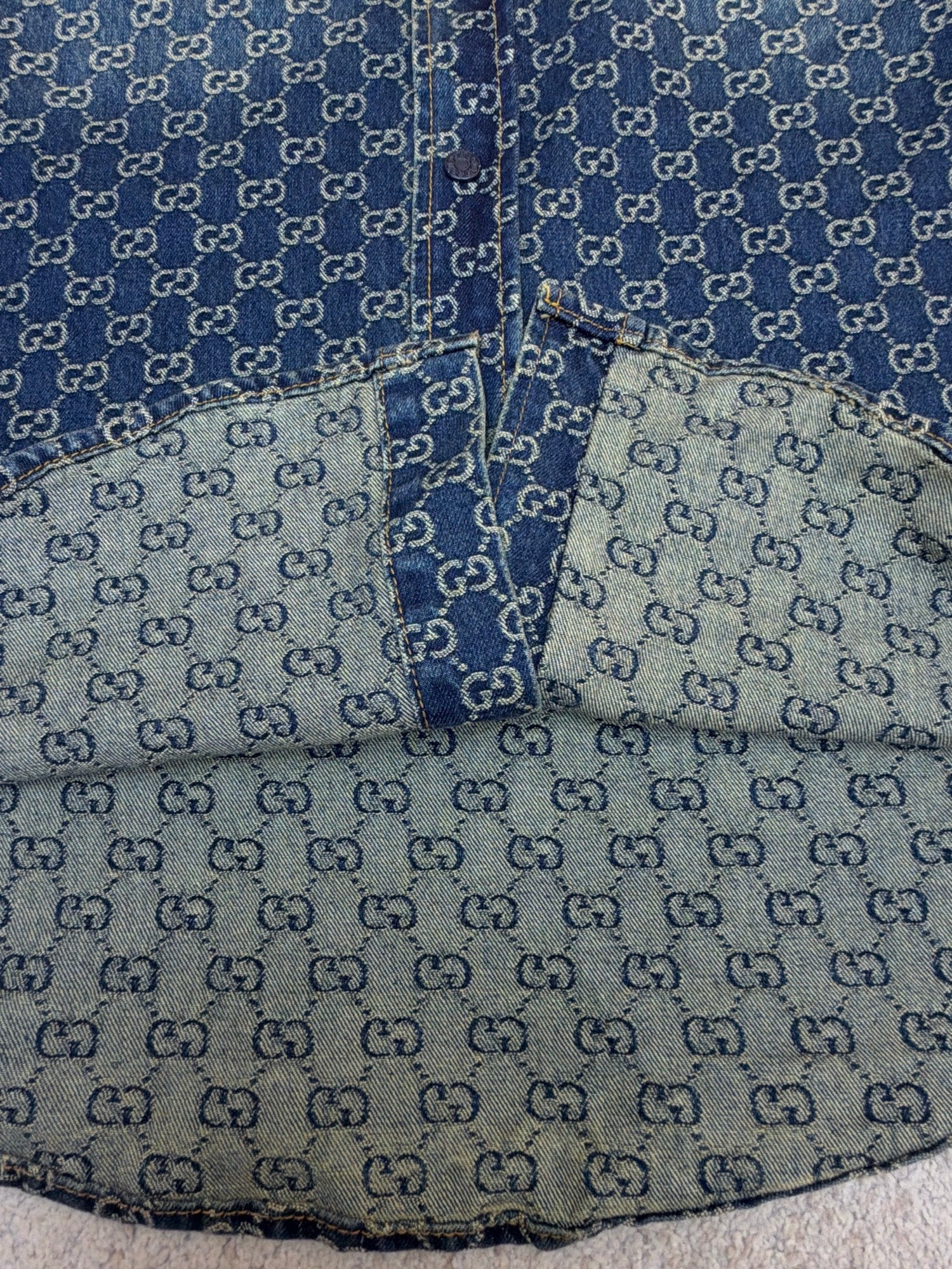 Gucci GG Cotton Denim Jacquard Shirt