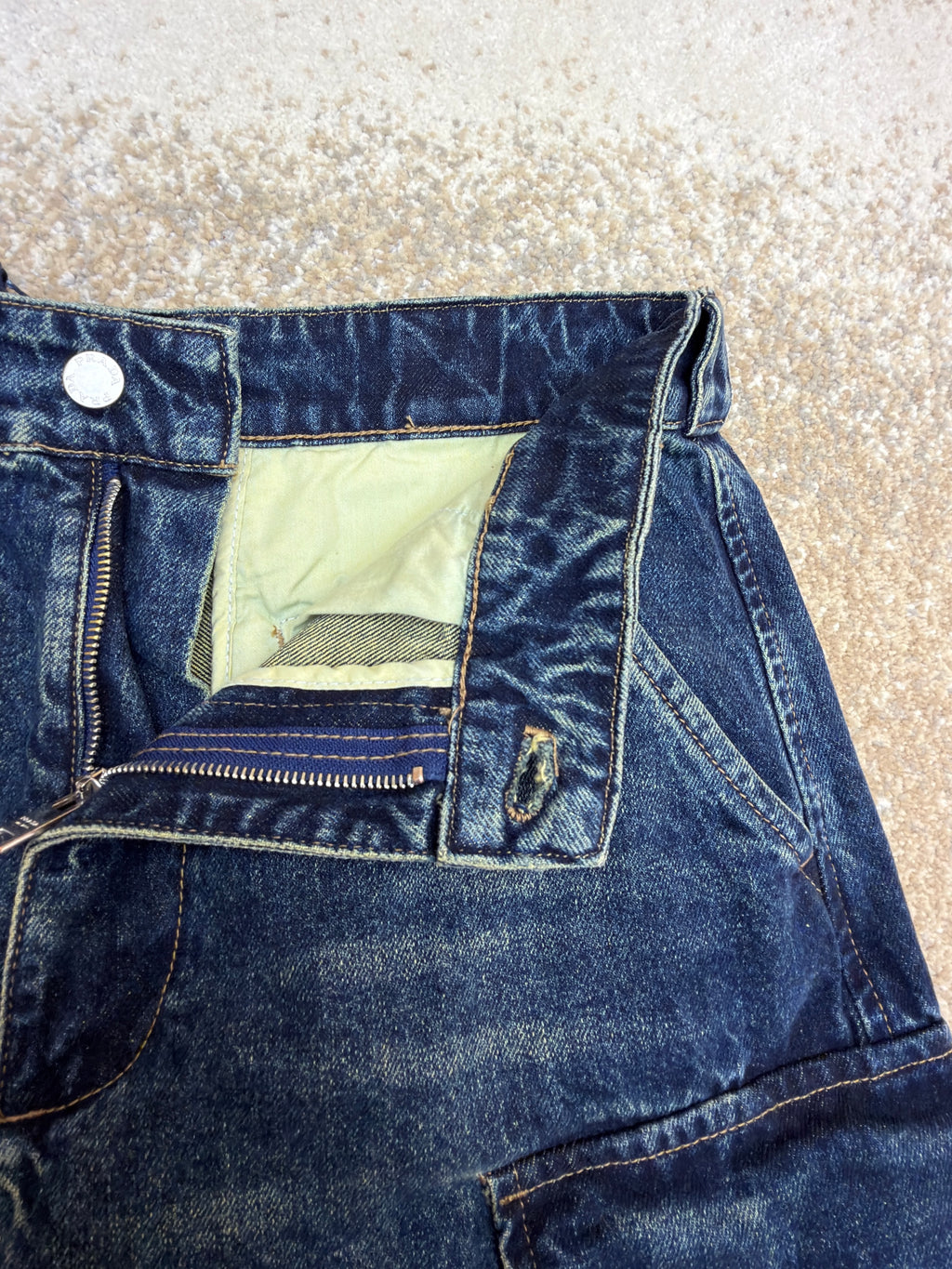 Prada Baggy Denim Cargo Pants
