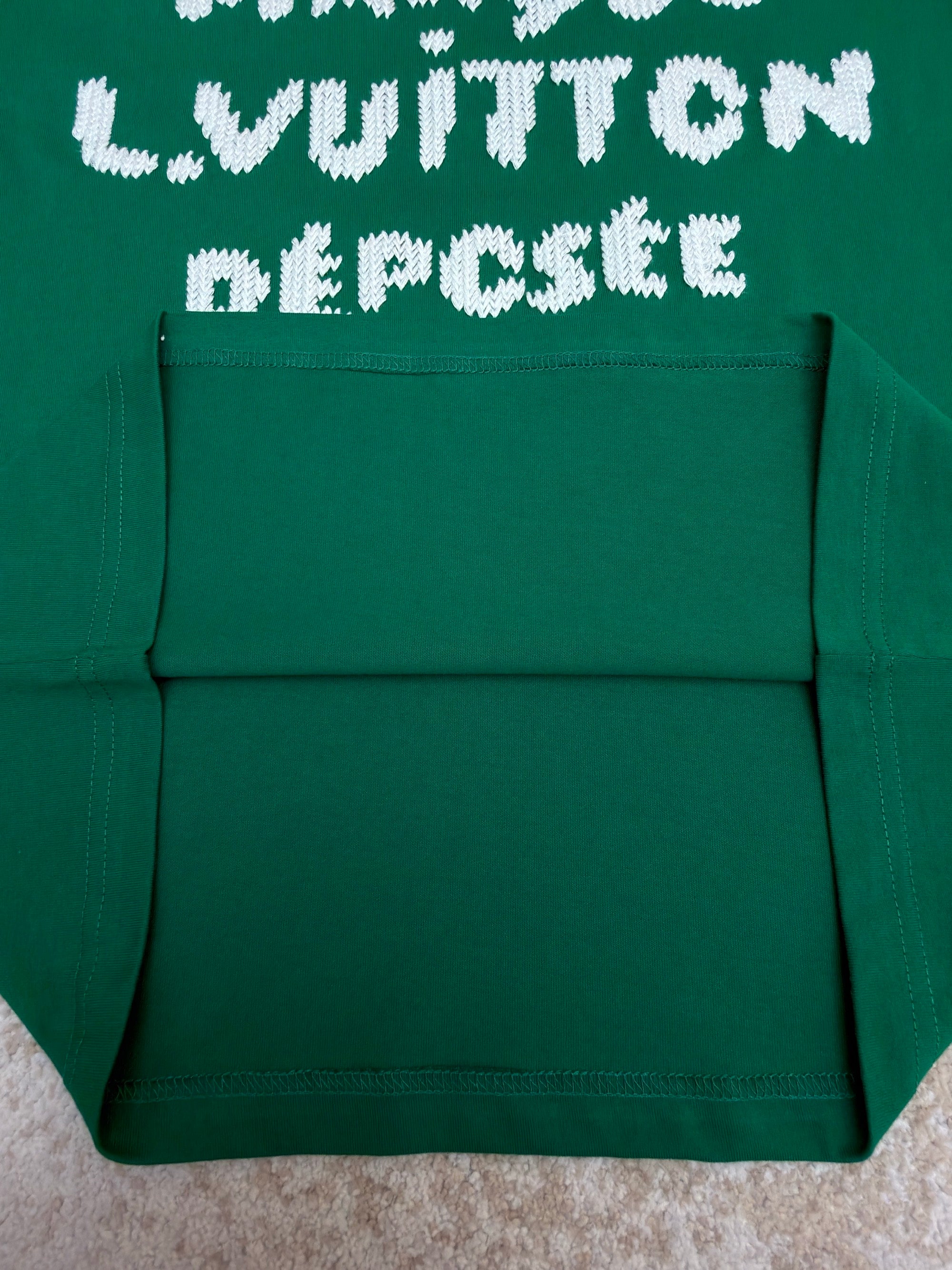 LV 1AK6I9 Embroidered Signature Short-Sleeved T-Shirt