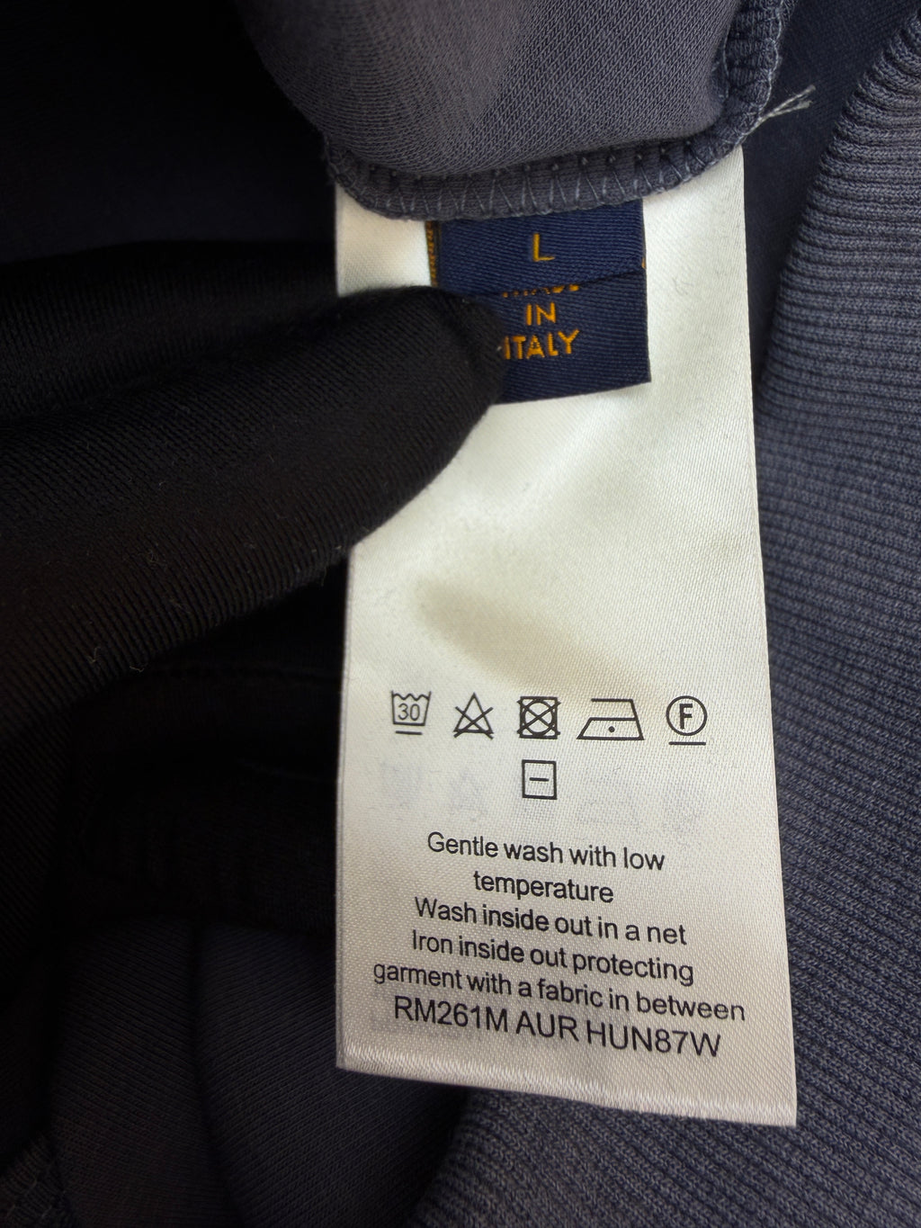 LV 1AFRB1 Embroidered Jersey Jacket with Zipper and Hood