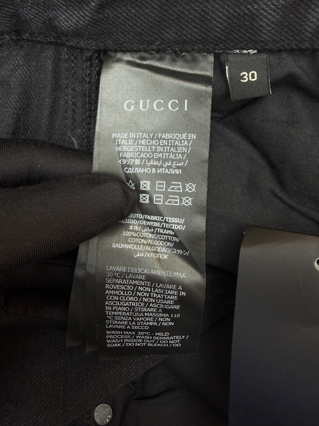 Gucci Cotton Denim Pants With Web Insert