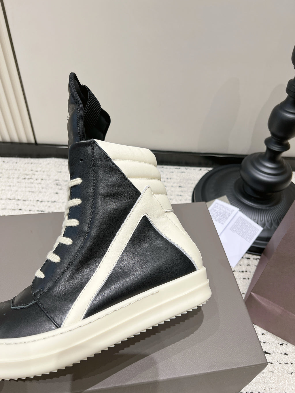 Rick Owens Geobasket Leather Sneakers