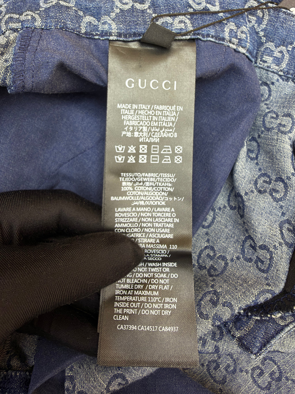 Gucci GG Cotton Denim Jacquard Pants