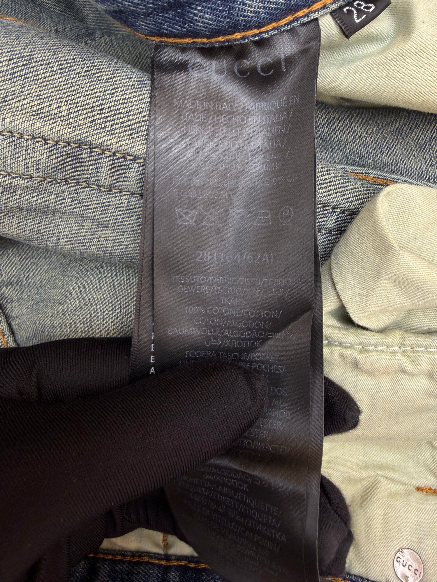 Gucci Cotton Denim Pants With Horsebit Detail