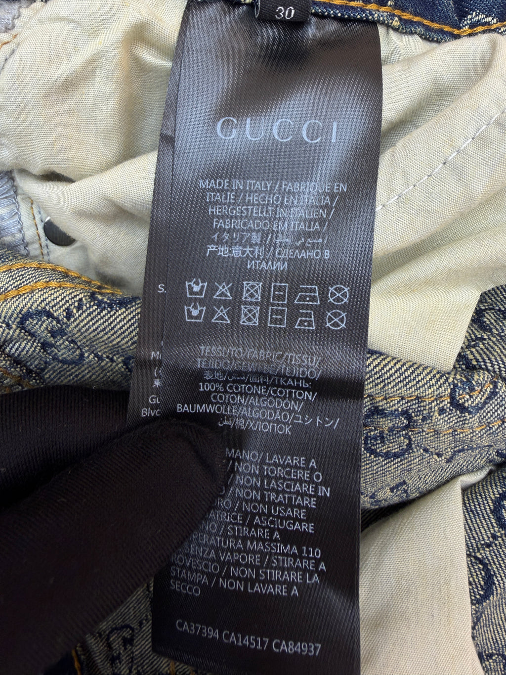 Gucci GG Cotton Denim Jacquard Pants