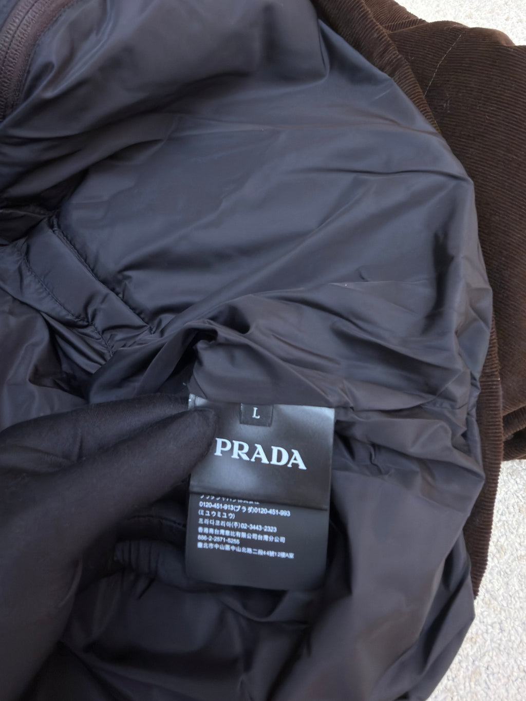 Prada Corduroy Quilted Jacket