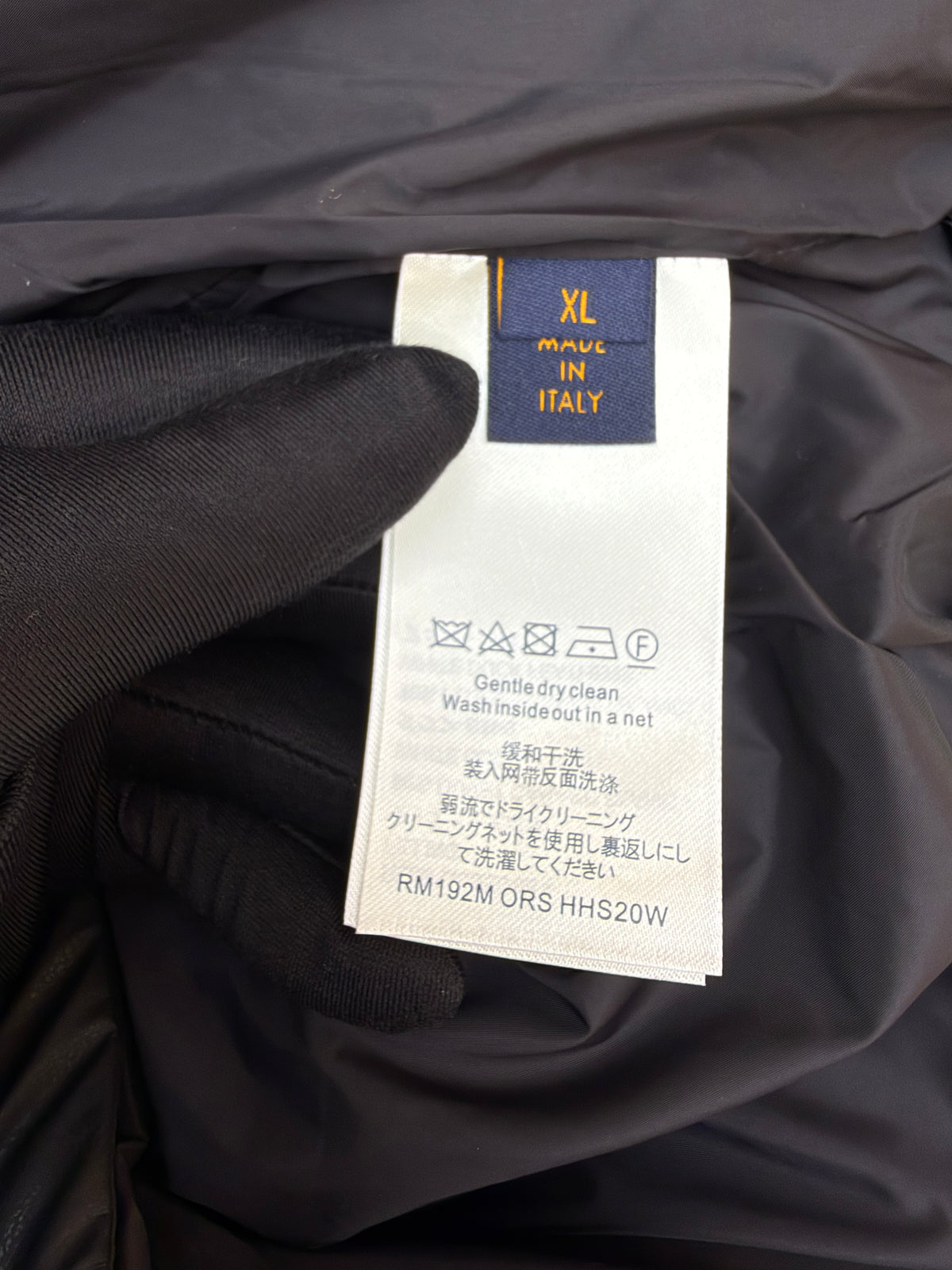 LV 1AAUZG Print Embossed Hooded Down Jacket
