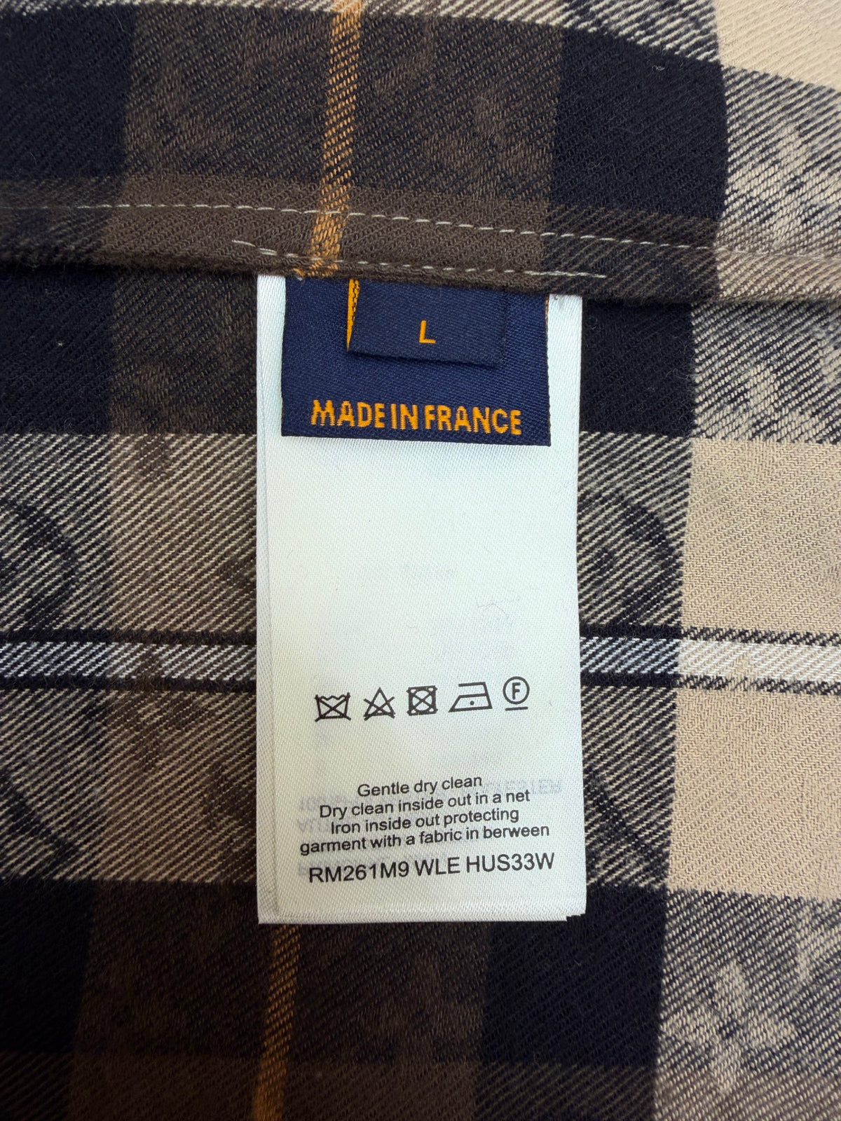 LV 1AIKAJ Monogram Flannel Long-Sleeved Polo Shirt