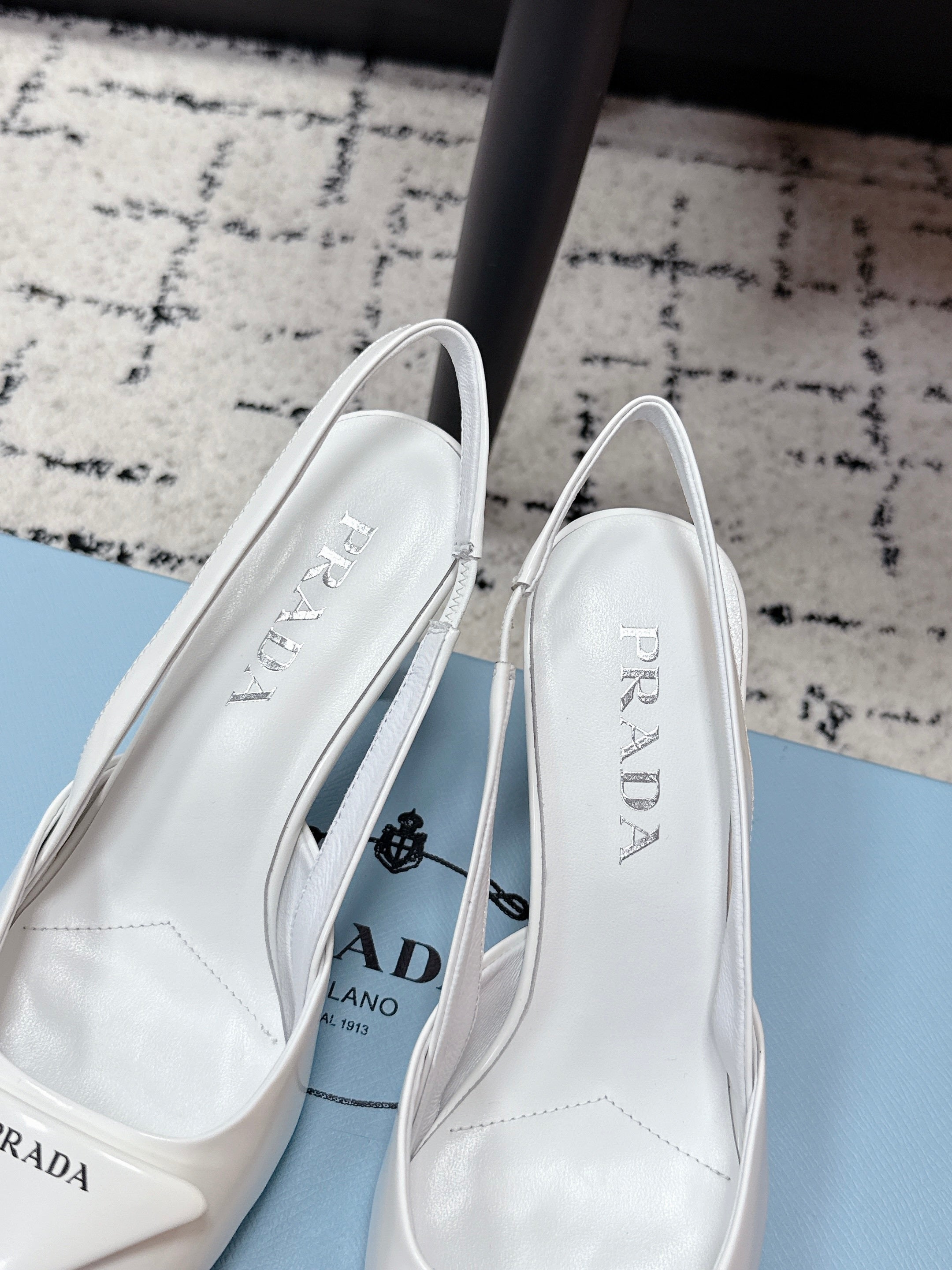Prada Triangle Slingback Pump in Patent Calfskin