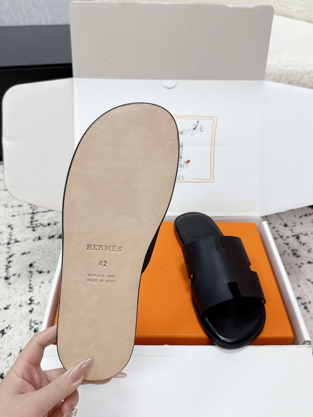 Hermes Izmir Sandal in Epsom Calfskin
