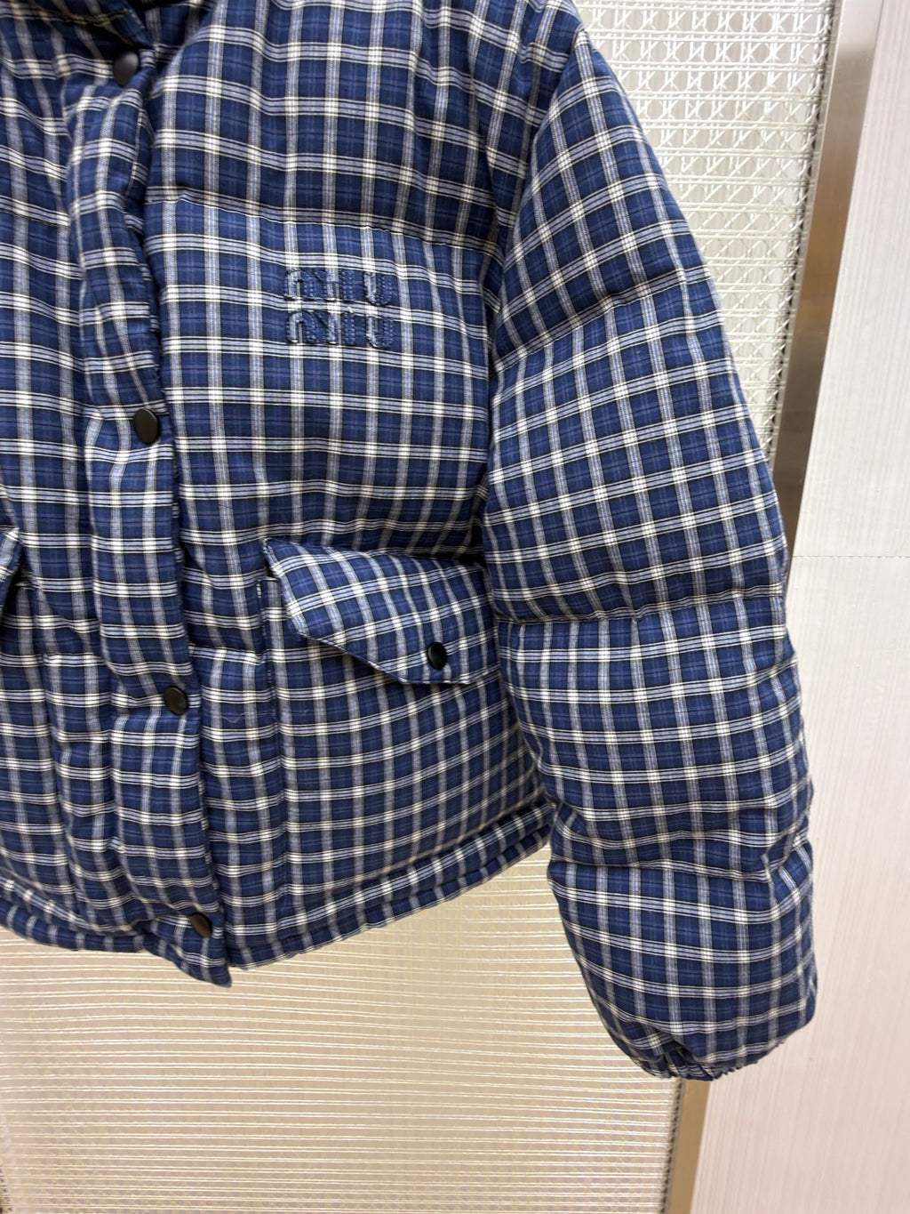 Miu Miu Reversible Flannel Down Jacket