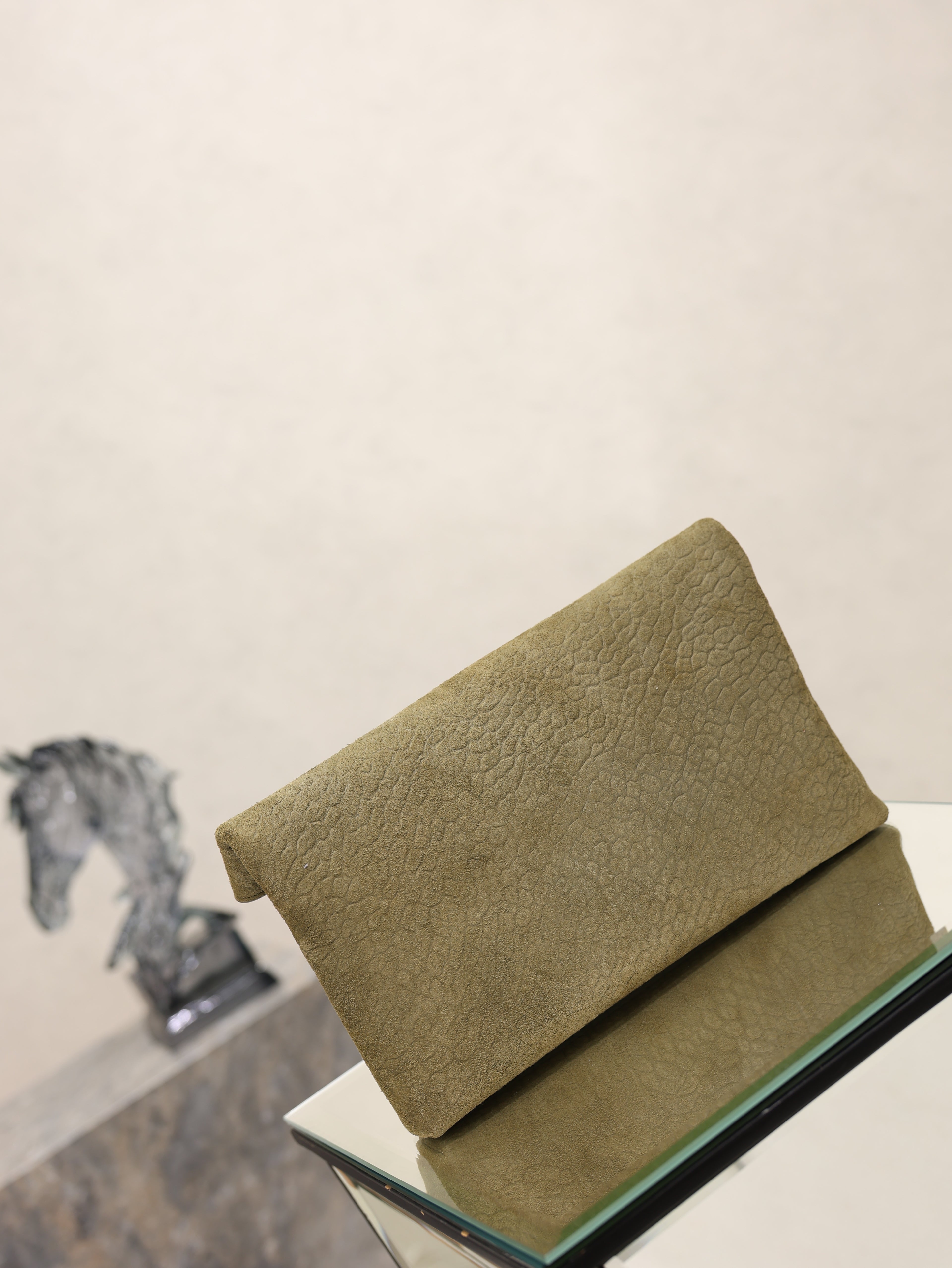 Saint Laurent Cassandre Large Envelope Pouch In Nubuck