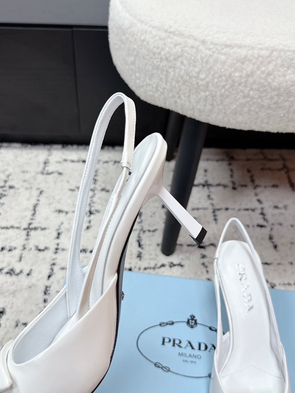 Prada Triangle Slingback Pump in Patent Calfskin