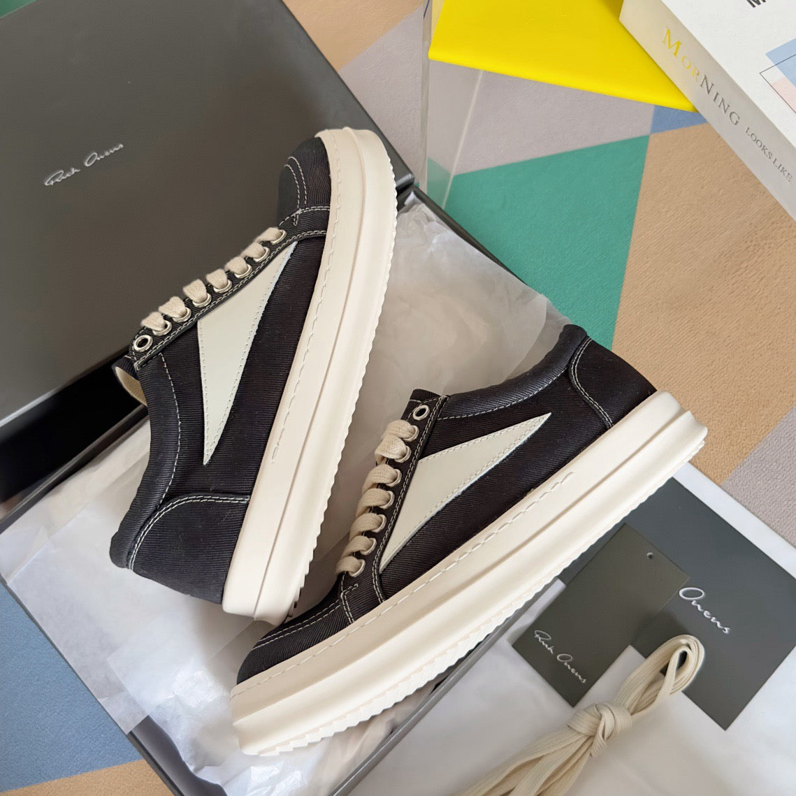 Rick Owens DRKSHDW Temple Vintage Low Sneakers in Canvas