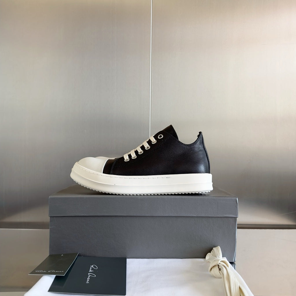 Rick Owens Lace-Up Low Sneakers in Calf