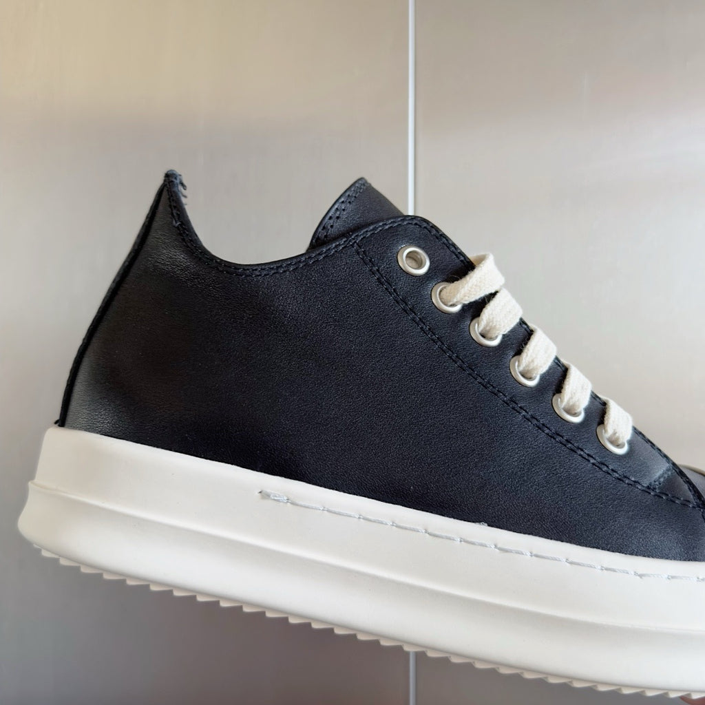 Rick Owens Lace-Up Low Sneakers in Calf