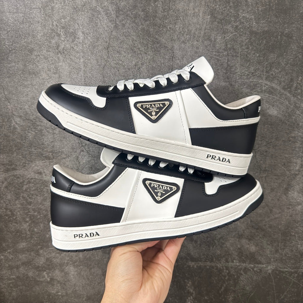 Prada Downtown Leather Low Top Sneakers