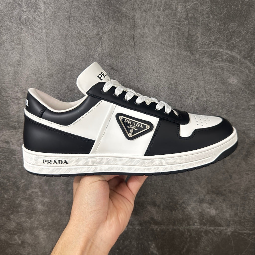Prada Downtown Leather Low Top Sneakers