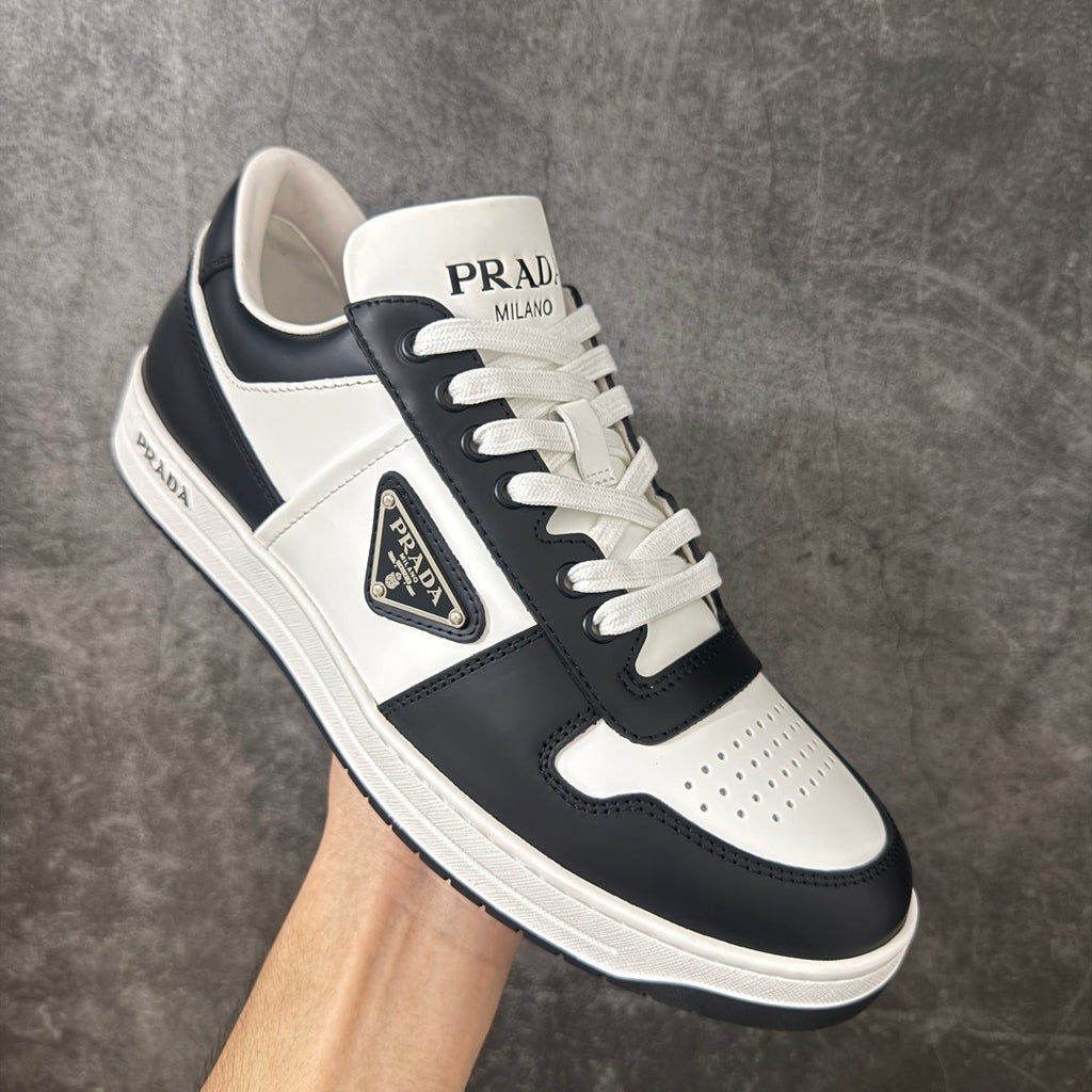 Prada Downtown Leather Low Top Sneakers