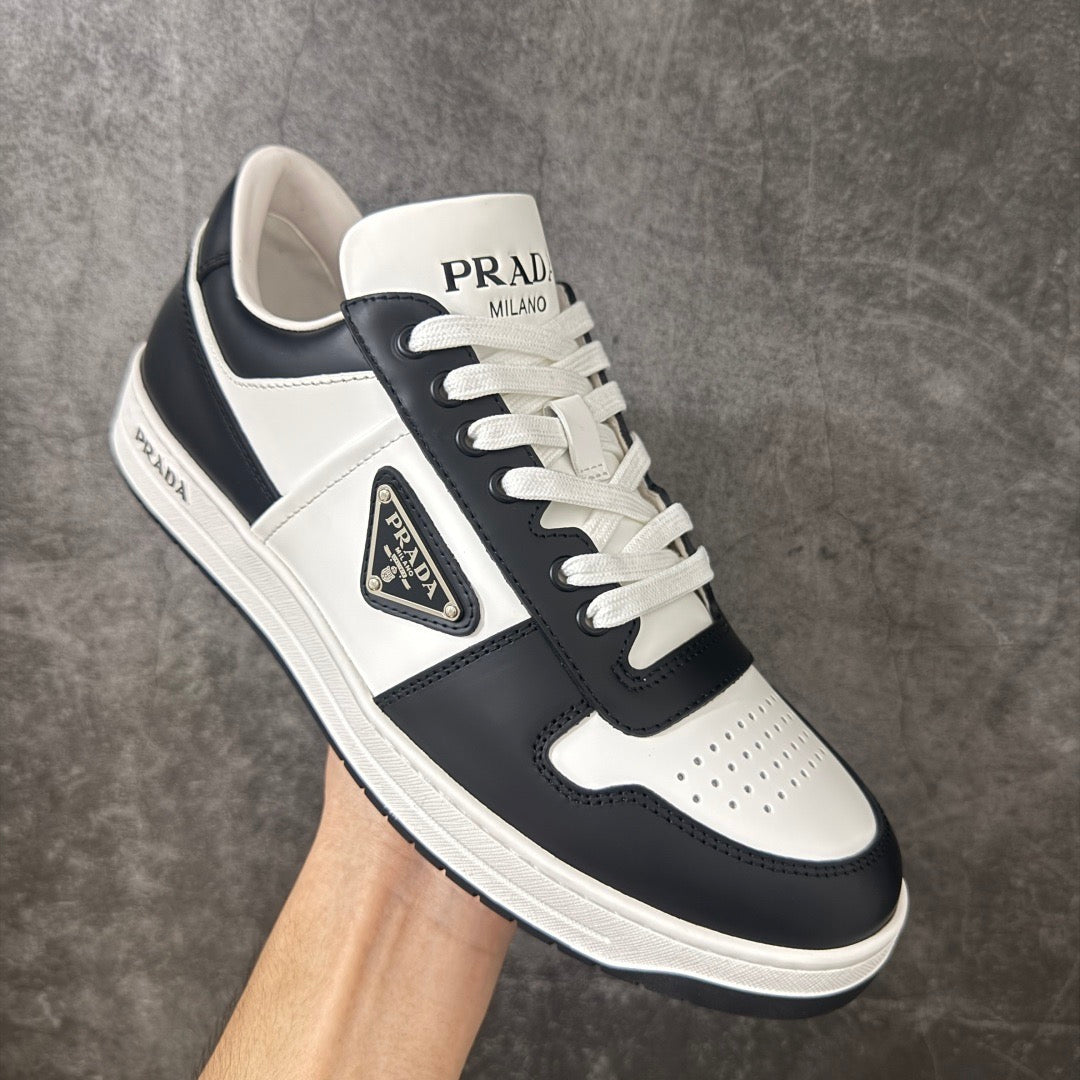 Prada Downtown Leather Low Top Sneakers