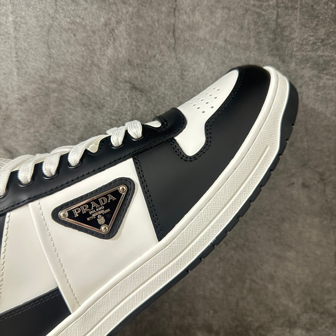 Prada Downtown Leather Low Top Sneakers