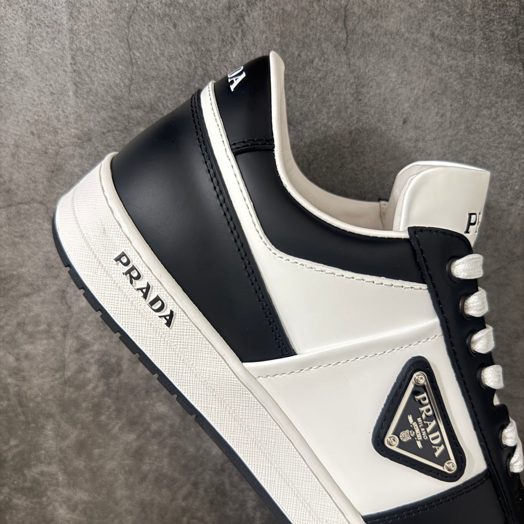 Prada Downtown Leather Low Top Sneakers