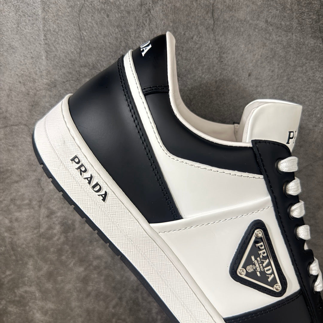 Prada Downtown Leather Low Top Sneakers