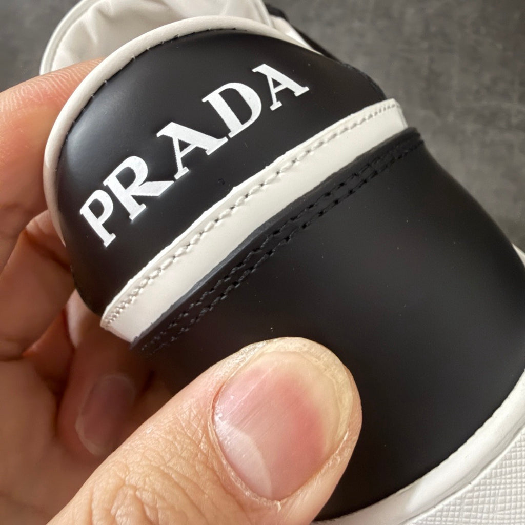 Prada Downtown Leather Low Top Sneakers