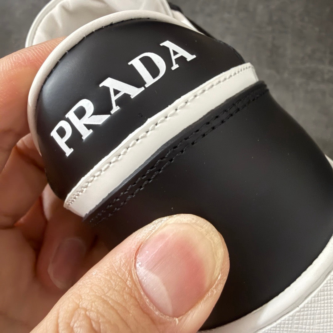 Prada Downtown Leather Low Top Sneakers